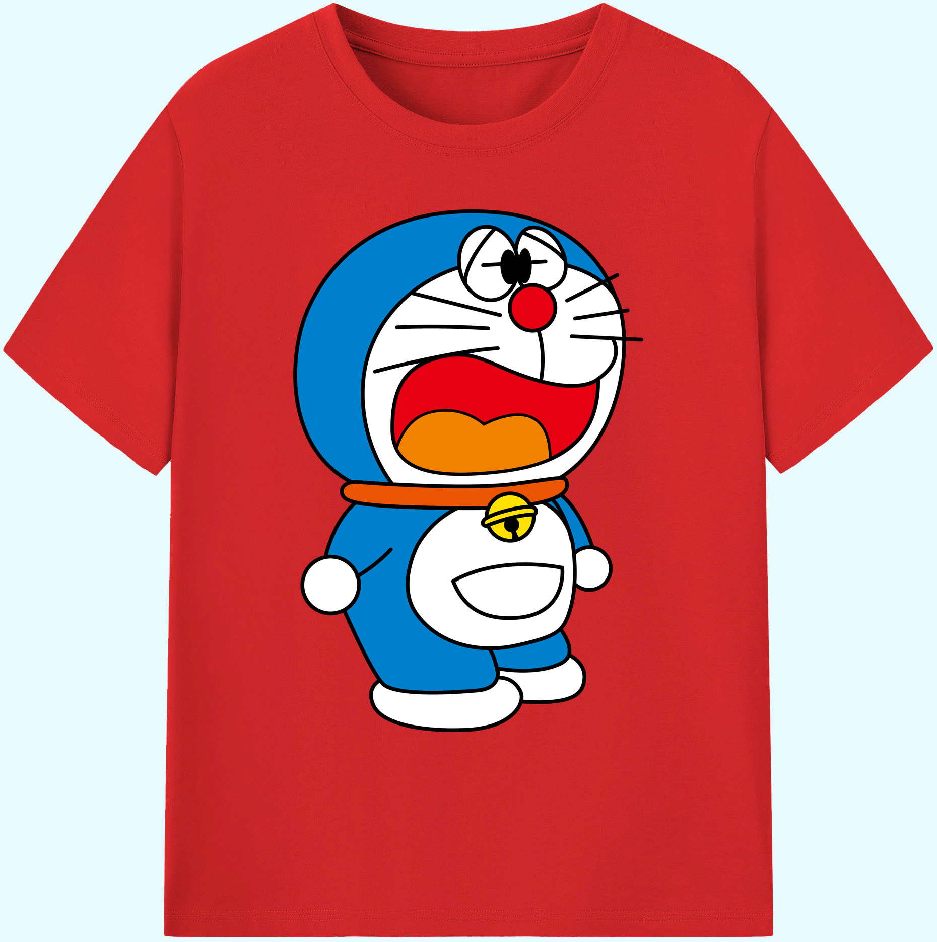（画像用） ドラえもん Doraemon 綿100％ メンズ半袖Tシャツ｜肌触りやわらか＆通気性