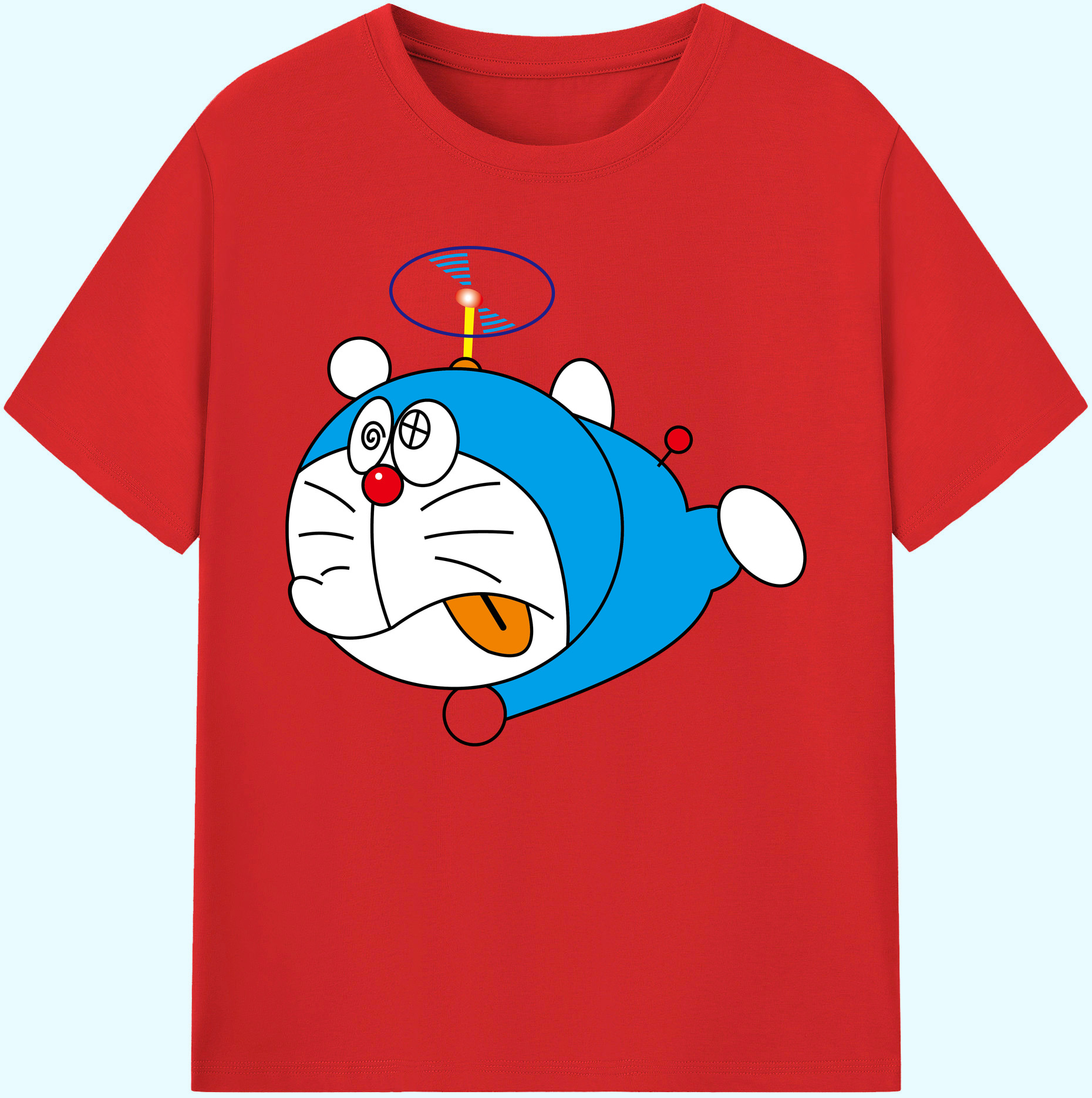 （画像用） ドラえもん Doraemon 綿100％ メンズ半袖Tシャツ｜肌触りやわらか＆通気性