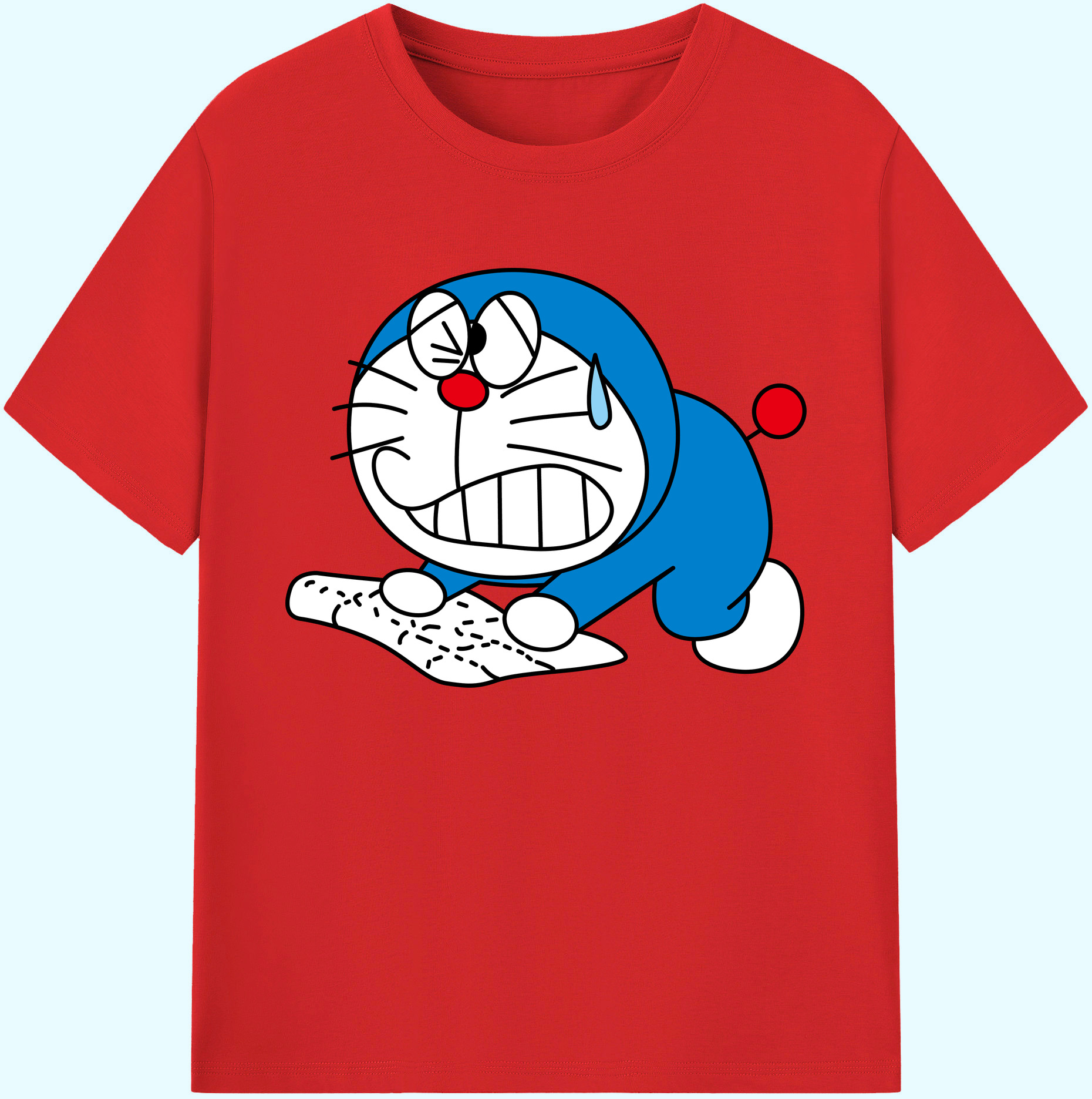（画像用） ドラえもん Doraemon 綿100％ メンズ半袖Tシャツ｜肌触りやわらか＆通気性