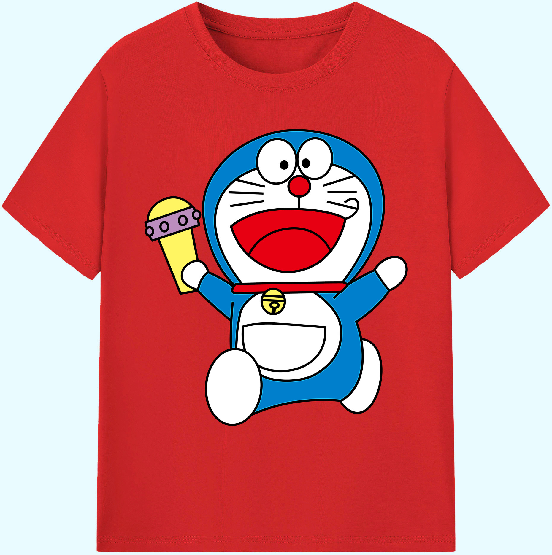 （画像用） ドラえもん Doraemon 綿100％ メンズ半袖Tシャツ｜肌触りやわらか＆通気性