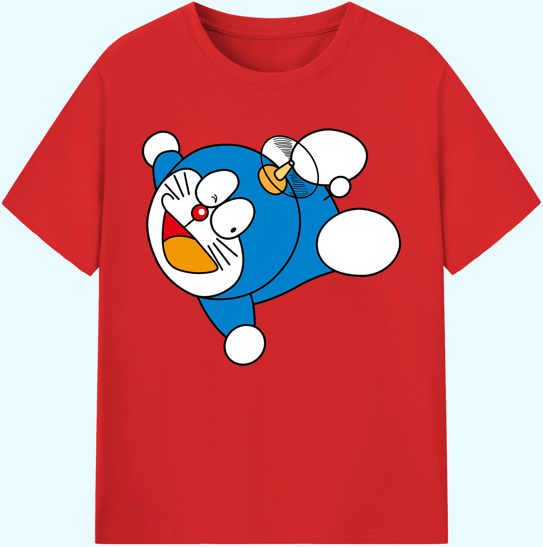 （画像用） ドラえもん Doraemon 綿100％ メンズ半袖Tシャツ｜肌触りやわらか＆通気性