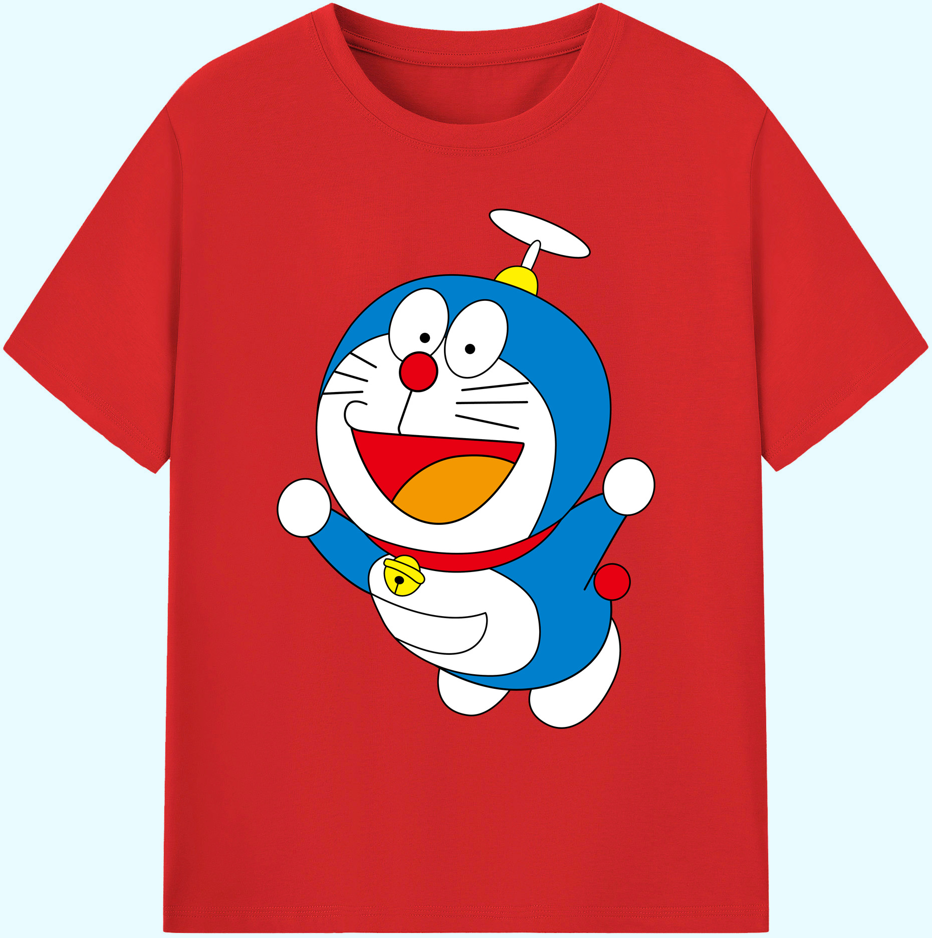 （画像用） ドラえもん Doraemon 綿100％ メンズ半袖Tシャツ｜肌触りやわらか＆通気性