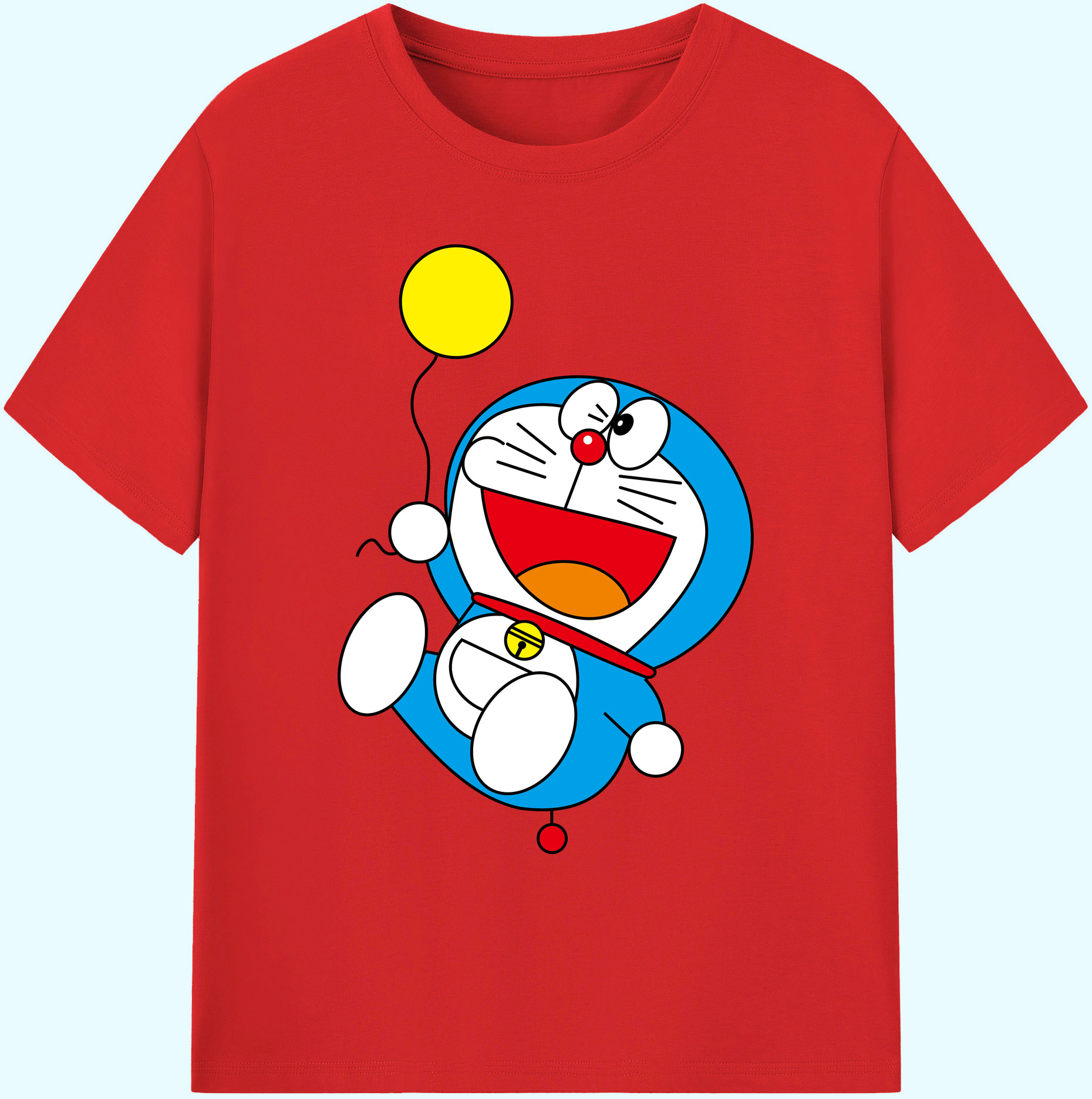 （画像用） ドラえもん Doraemon 綿100％ メンズ半袖Tシャツ｜肌触りやわらか＆通気性