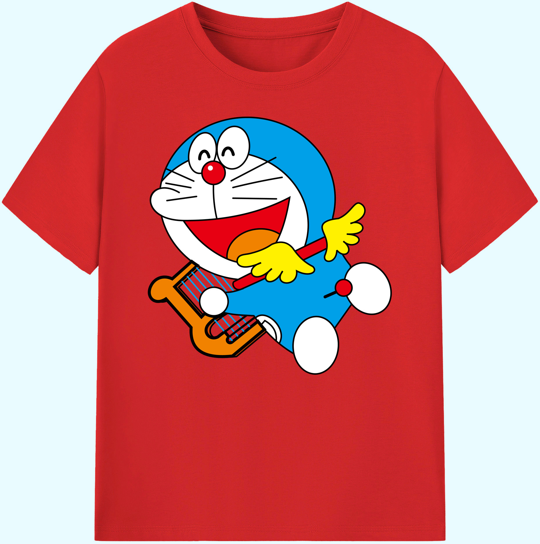 （画像用） ドラえもん Doraemon 綿100％ メンズ半袖Tシャツ｜肌触りやわらか＆通気性