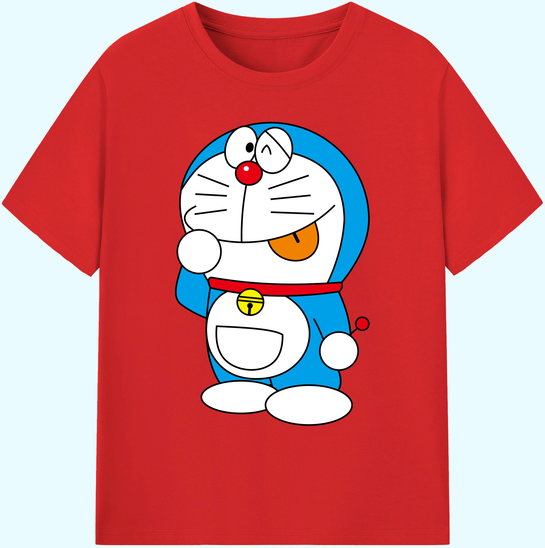 （画像用） ドラえもん Doraemon 綿100％ メンズ半袖Tシャツ｜肌触りやわらか＆通気性