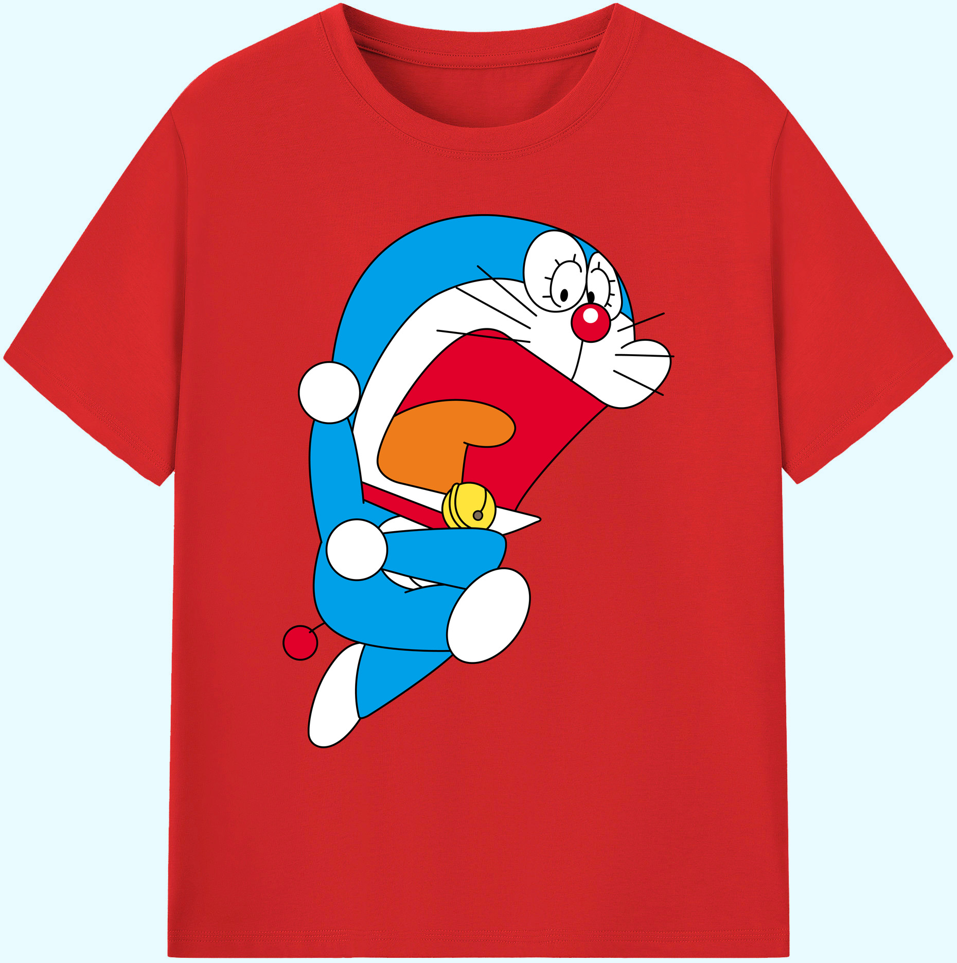 （画像用） ドラえもん Doraemon 綿100％ メンズ半袖Tシャツ｜肌触りやわらか＆通気性
