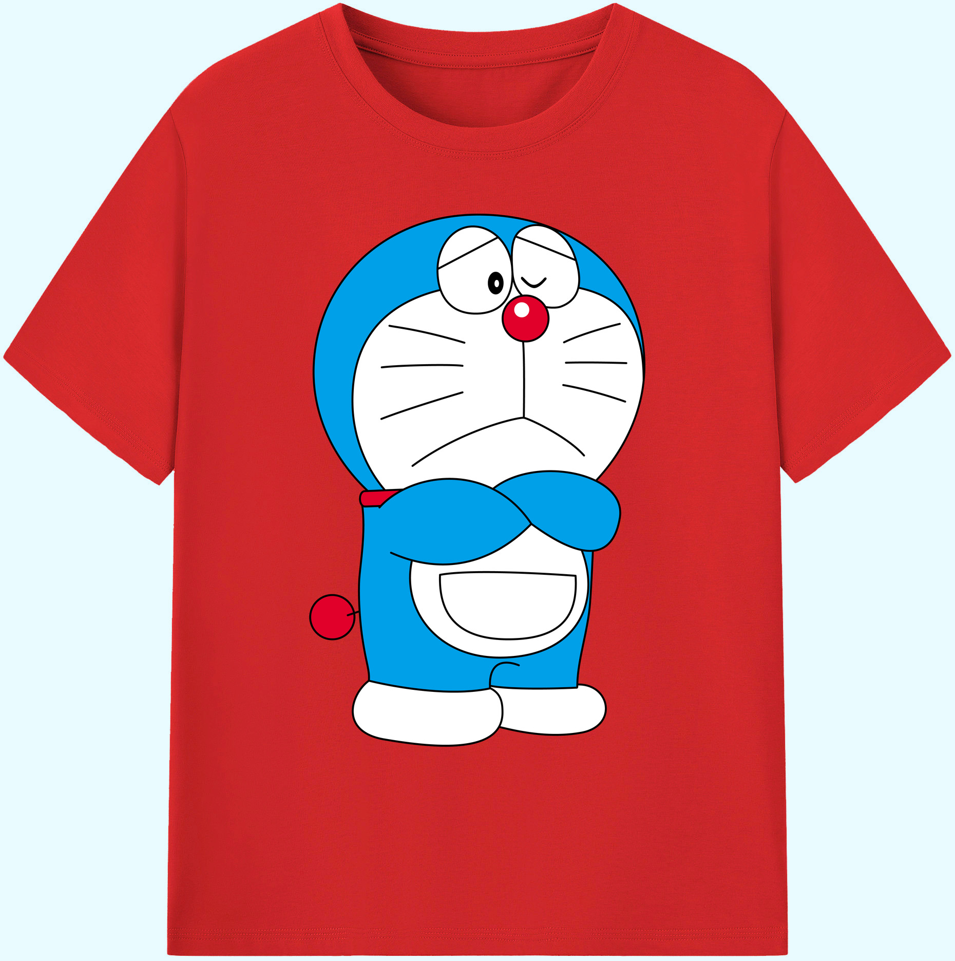 （画像用） ドラえもん Doraemon 綿100％ メンズ半袖Tシャツ｜肌触りやわらか＆通気性