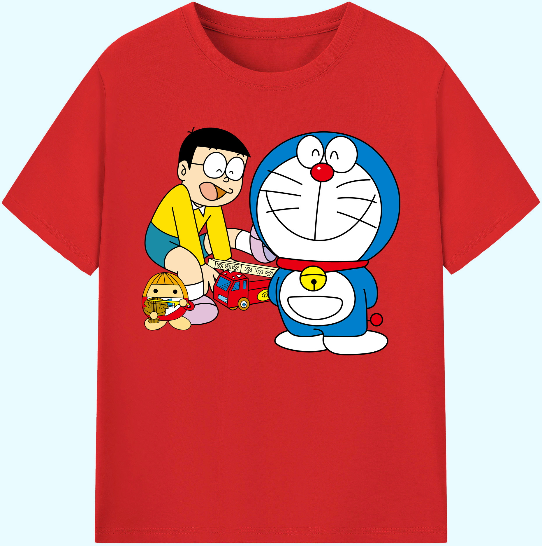（画像用） ドラえもん Doraemon 綿100％ メンズ半袖Tシャツ｜肌触りやわらか＆通気性