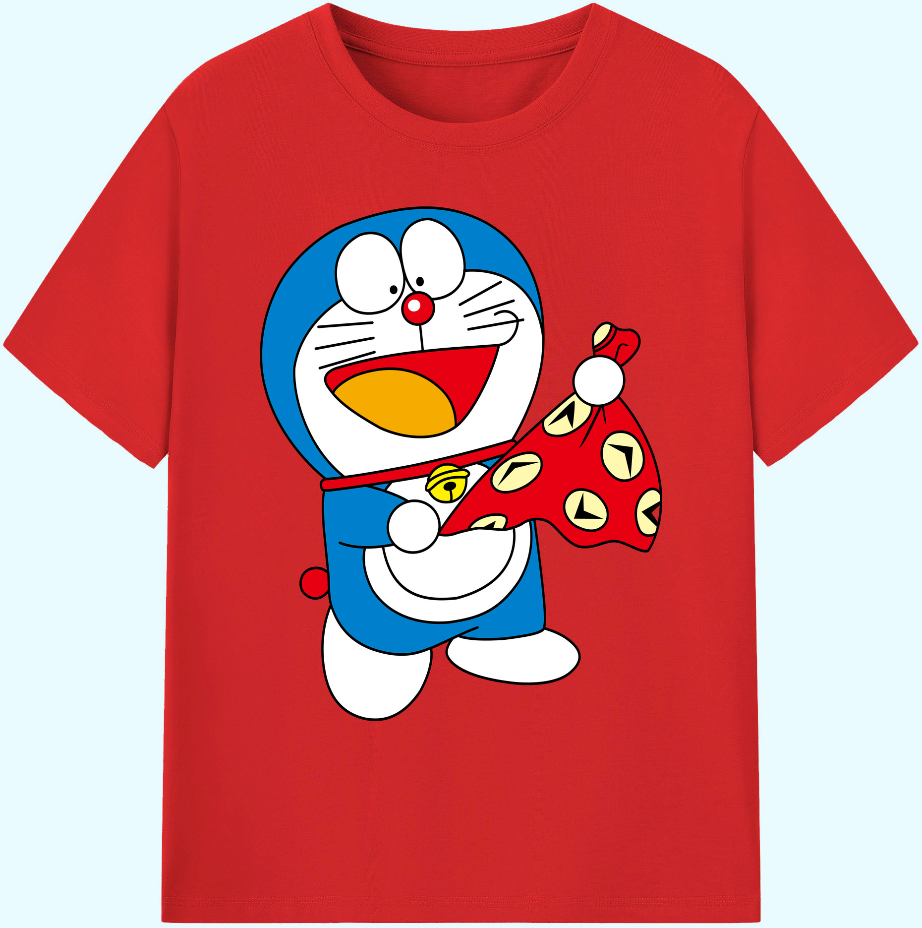 （画像用） ドラえもん Doraemon 綿100％ メンズ半袖Tシャツ｜肌触りやわらか＆通気性