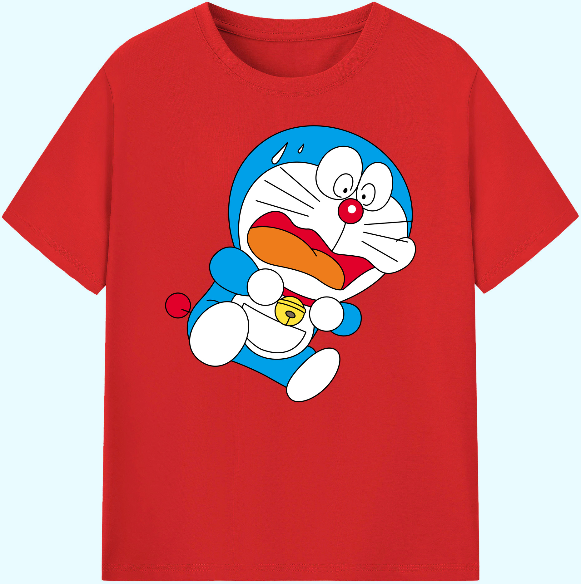 （画像用） ドラえもん Doraemon 綿100％ メンズ半袖Tシャツ｜肌触りやわらか＆通気性