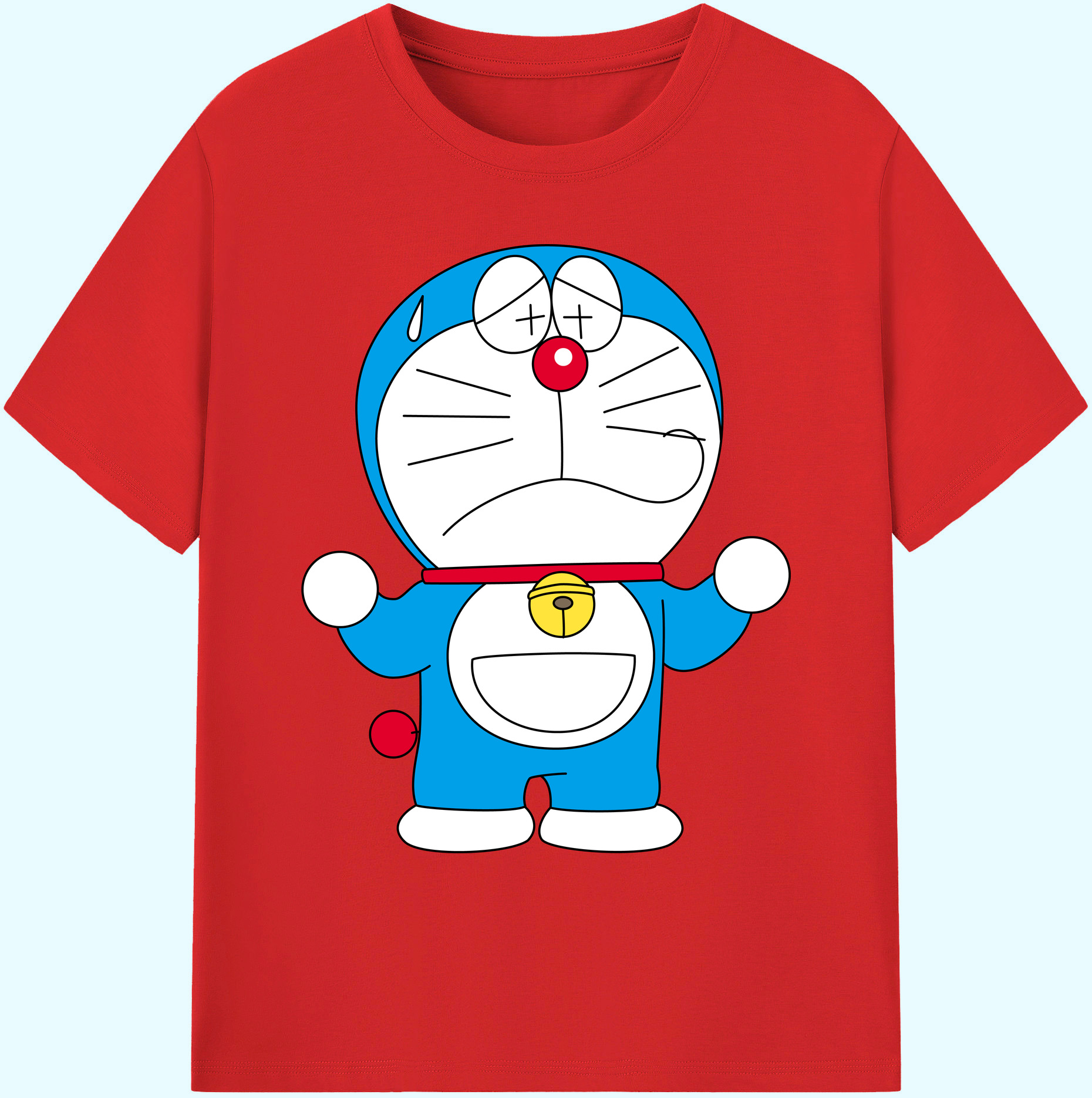 （画像用） ドラえもん Doraemon 綿100％ メンズ半袖Tシャツ｜肌触りやわらか＆通気性