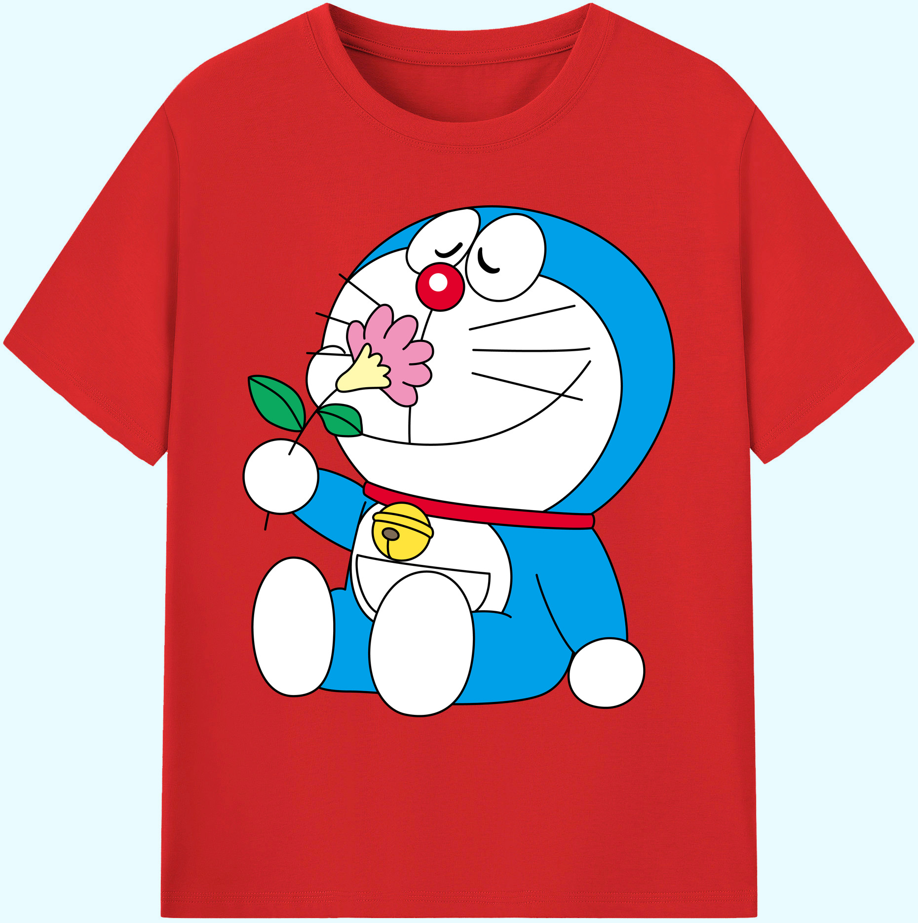 （画像用） ドラえもん Doraemon 綿100％ メンズ半袖Tシャツ｜肌触りやわらか＆通気性