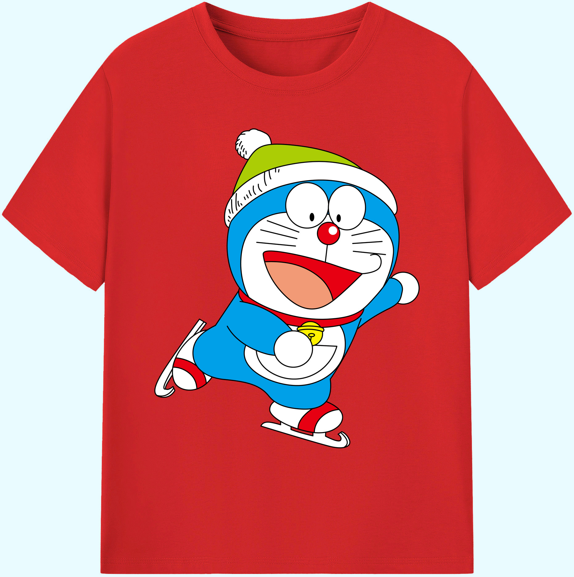 （画像用） ドラえもん Doraemon 綿100％ メンズ半袖Tシャツ｜肌触りやわらか＆通気性