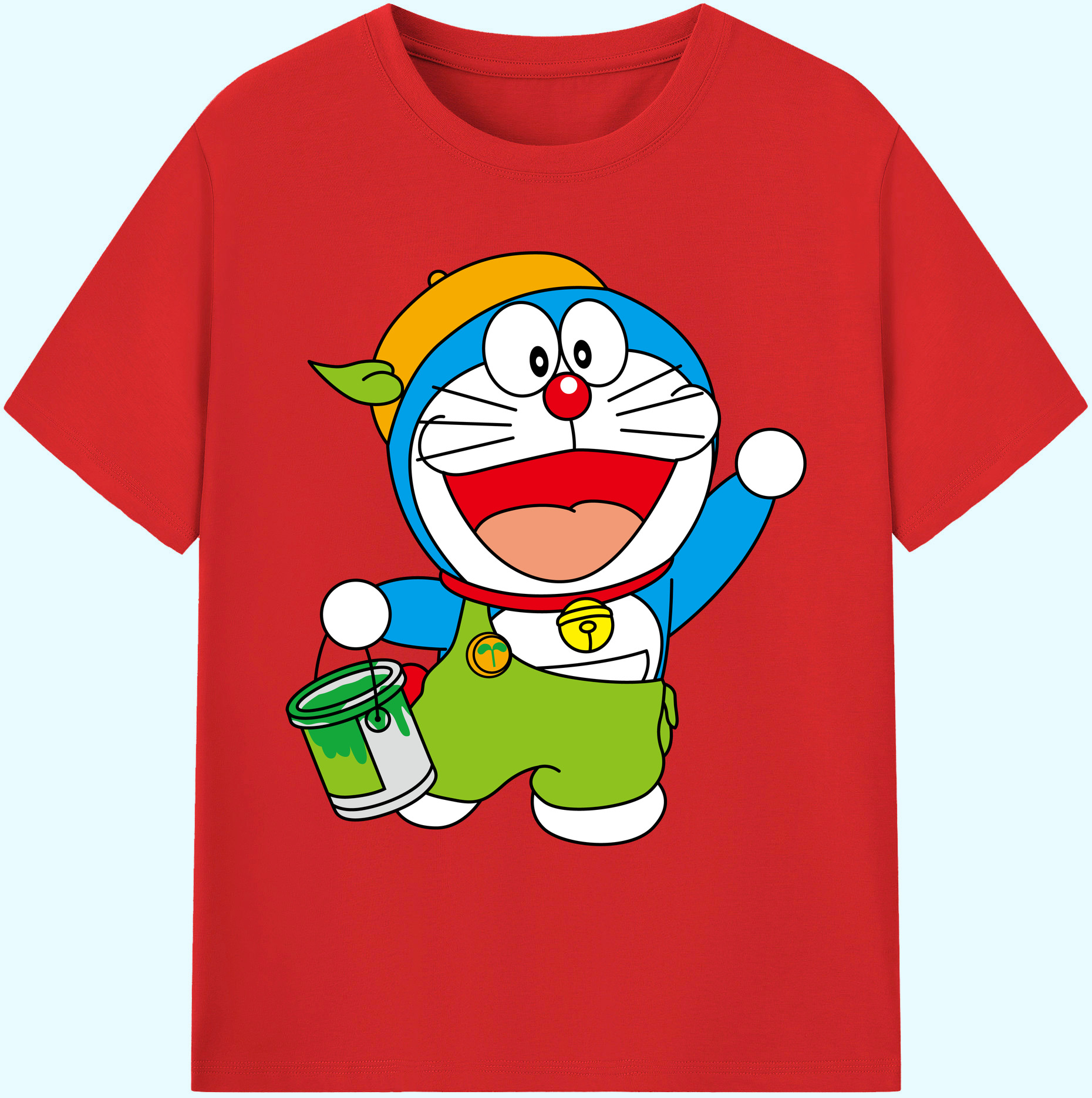 （画像用） ドラえもん Doraemon 綿100％ メンズ半袖Tシャツ｜肌触りやわらか＆通気性