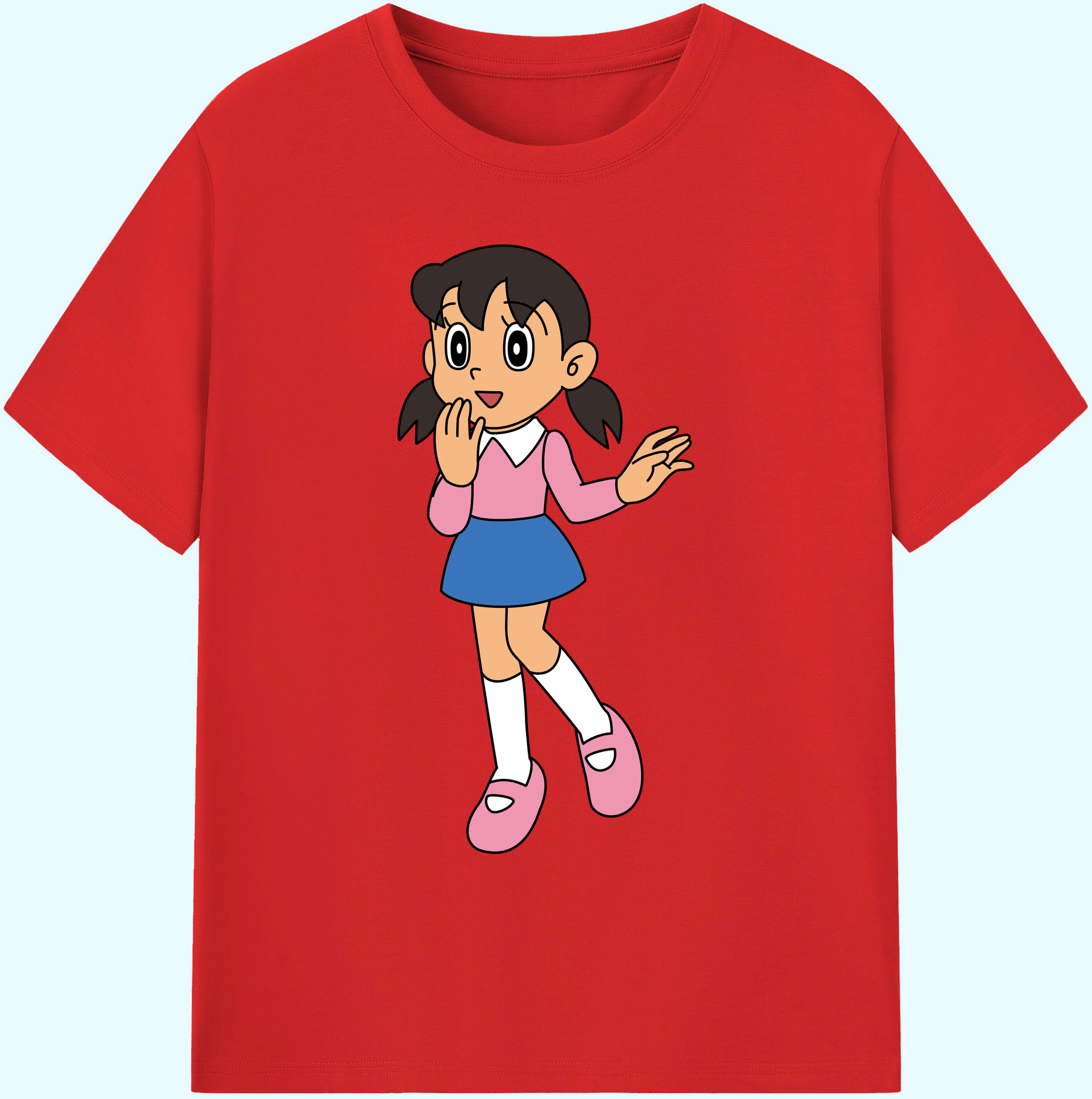 （画像用） ドラえもん みなもと しずか Doraemon Shizuka Minamoto 綿100％ メンズ半袖Tシャツ｜肌触りやわらか＆通気性