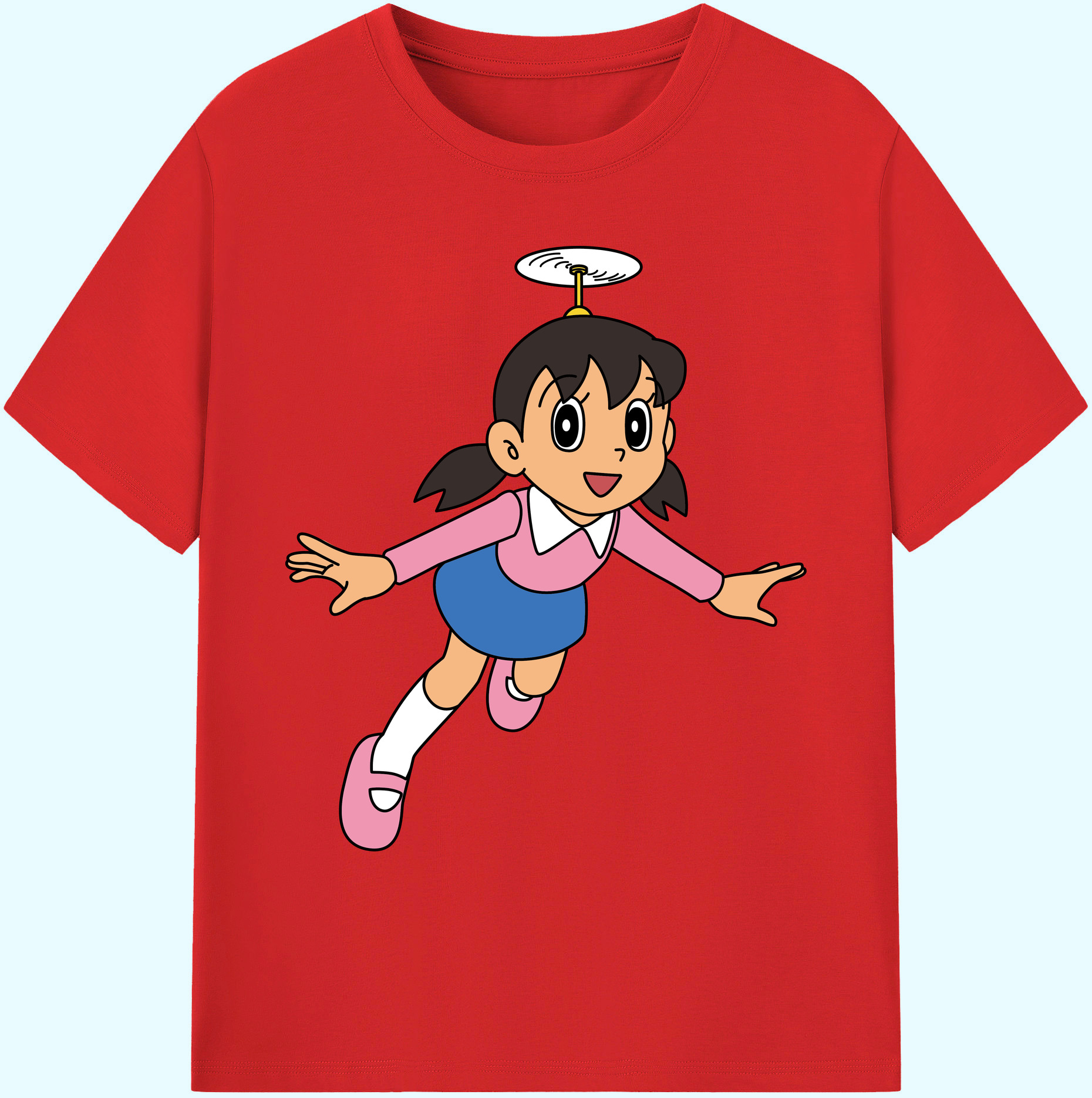 （画像用） ドラえもん みなもと しずか Doraemon Shizuka Minamoto 綿100％ メンズ半袖Tシャツ｜肌触りやわらか＆通気性