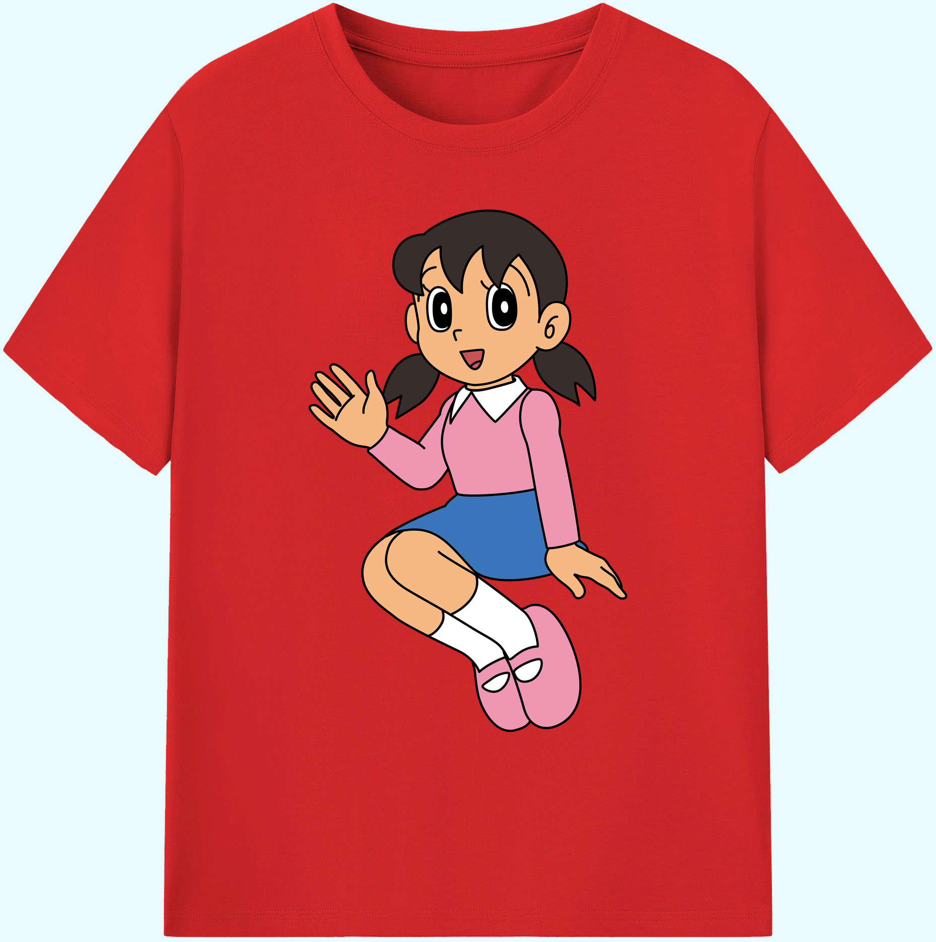 （画像用） ドラえもん みなもと しずか Doraemon Shizuka Minamoto 綿100％ メンズ半袖Tシャツ｜肌触りやわらか＆通気性