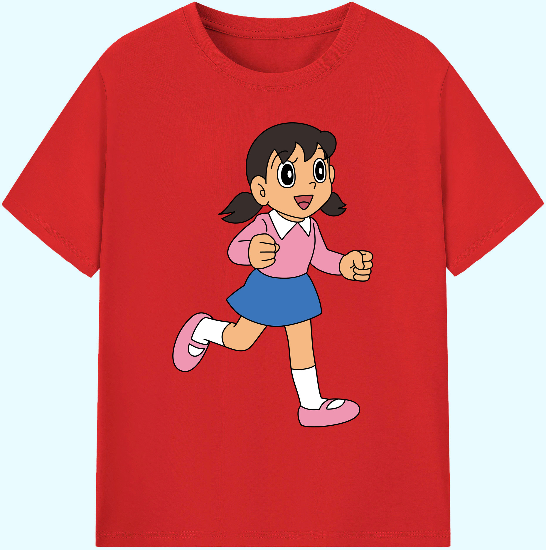 （画像用） ドラえもん みなもと しずか Doraemon Shizuka Minamoto 綿100％ メンズ半袖Tシャツ｜肌触りやわらか＆通気性