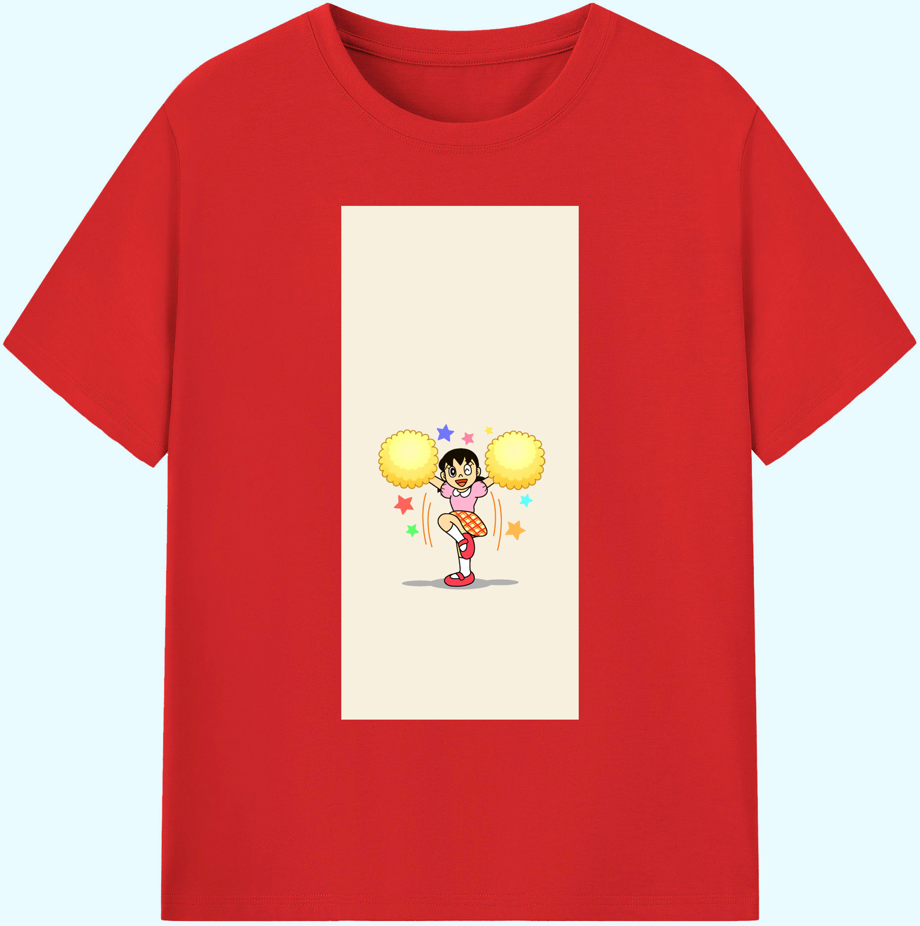（画像用） ドラえもん みなもと しずか Doraemon Shizuka Minamoto 綿100％ メンズ半袖Tシャツ｜肌触りやわらか＆通気性