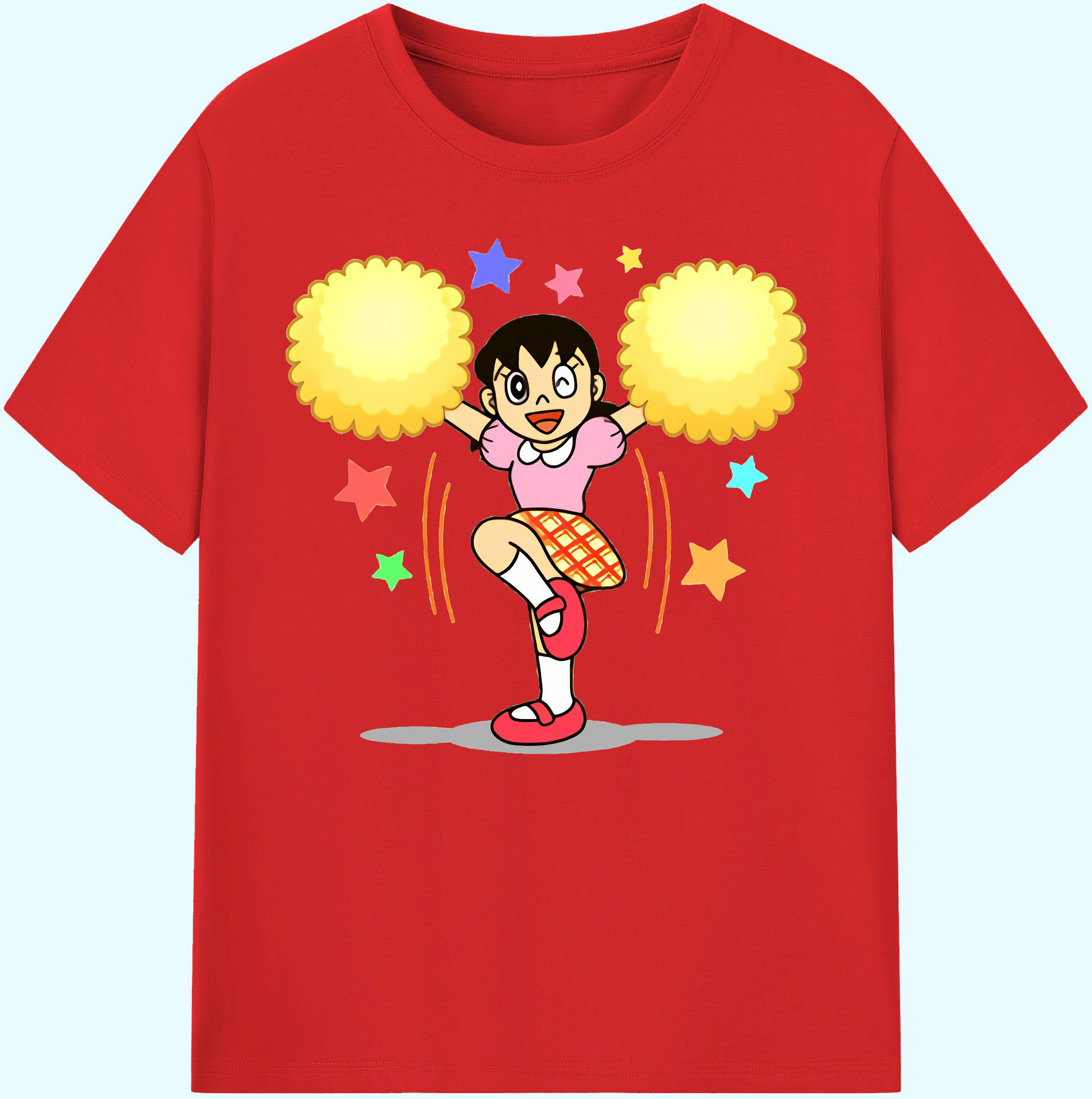 （画像用） ドラえもん みなもと しずか Doraemon Shizuka Minamoto 綿100％ メンズ半袖Tシャツ｜肌触りやわらか＆通気性