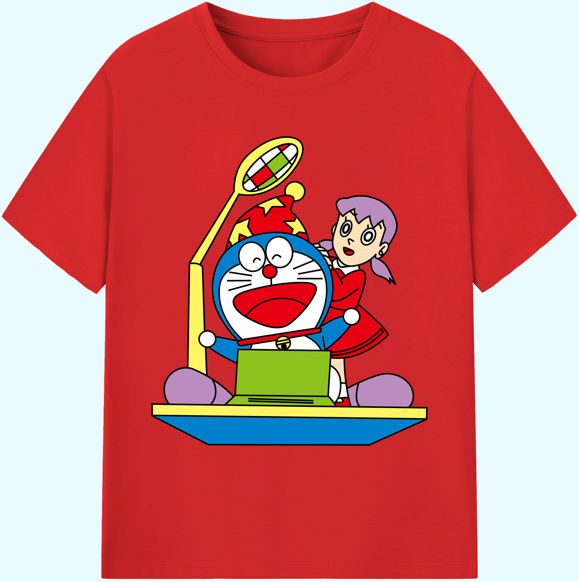 （画像用） ドラえもん みなもと しずか Doraemon Shizuka Minamoto 綿100％ メンズ半袖Tシャツ｜肌触りやわらか＆通気性