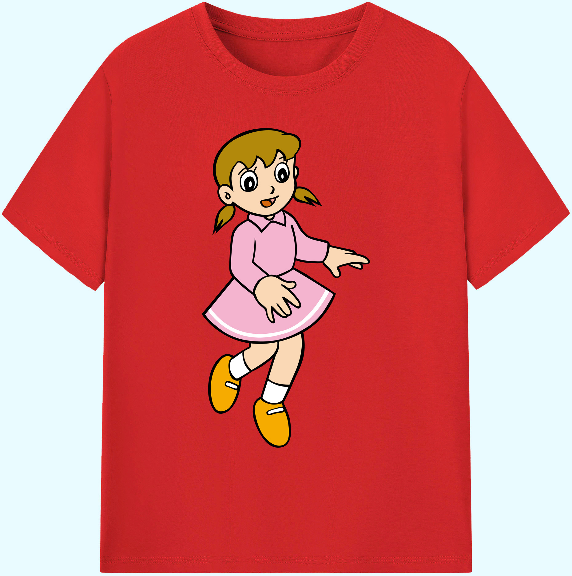 （画像用） ドラえもん みなもと しずか Doraemon Shizuka Minamoto 綿100％ メンズ半袖Tシャツ｜肌触りやわらか＆通気性