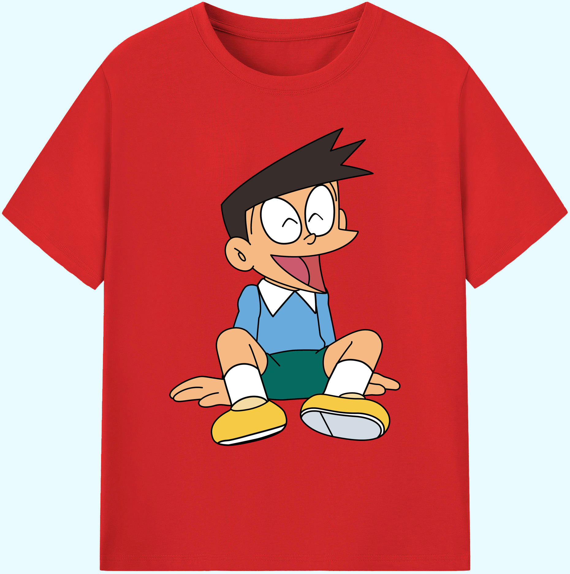 （画像用） ドラえもん 骨川 スネ夫 Doraemon Honekawa Suneo 綿100％ メンズ半袖Tシャツ｜肌触りやわらか＆通気性
