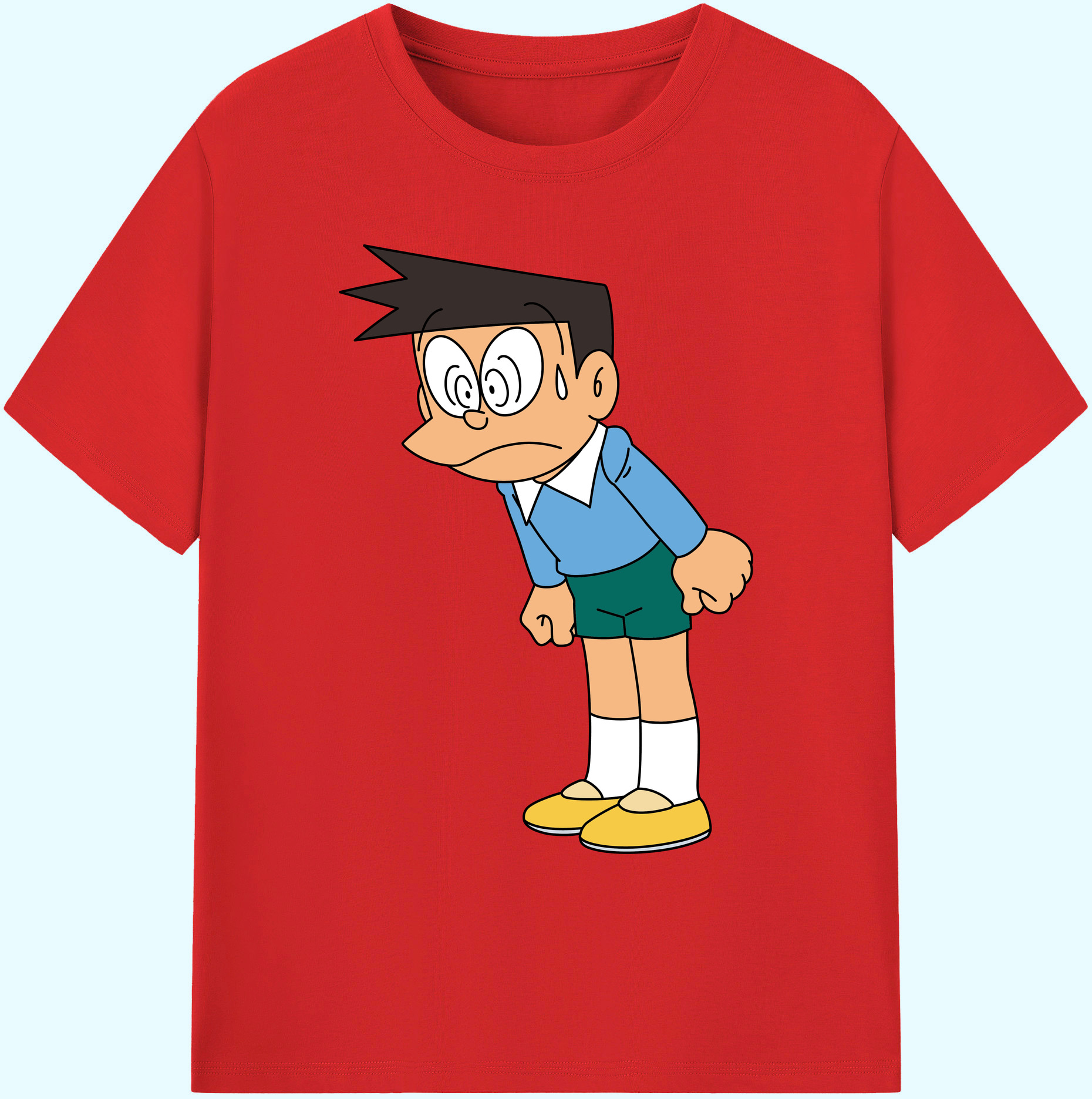 （画像用） ドラえもん 骨川 スネ夫 Doraemon Honekawa Suneo 綿100％ メンズ半袖Tシャツ｜肌触りやわらか＆通気性