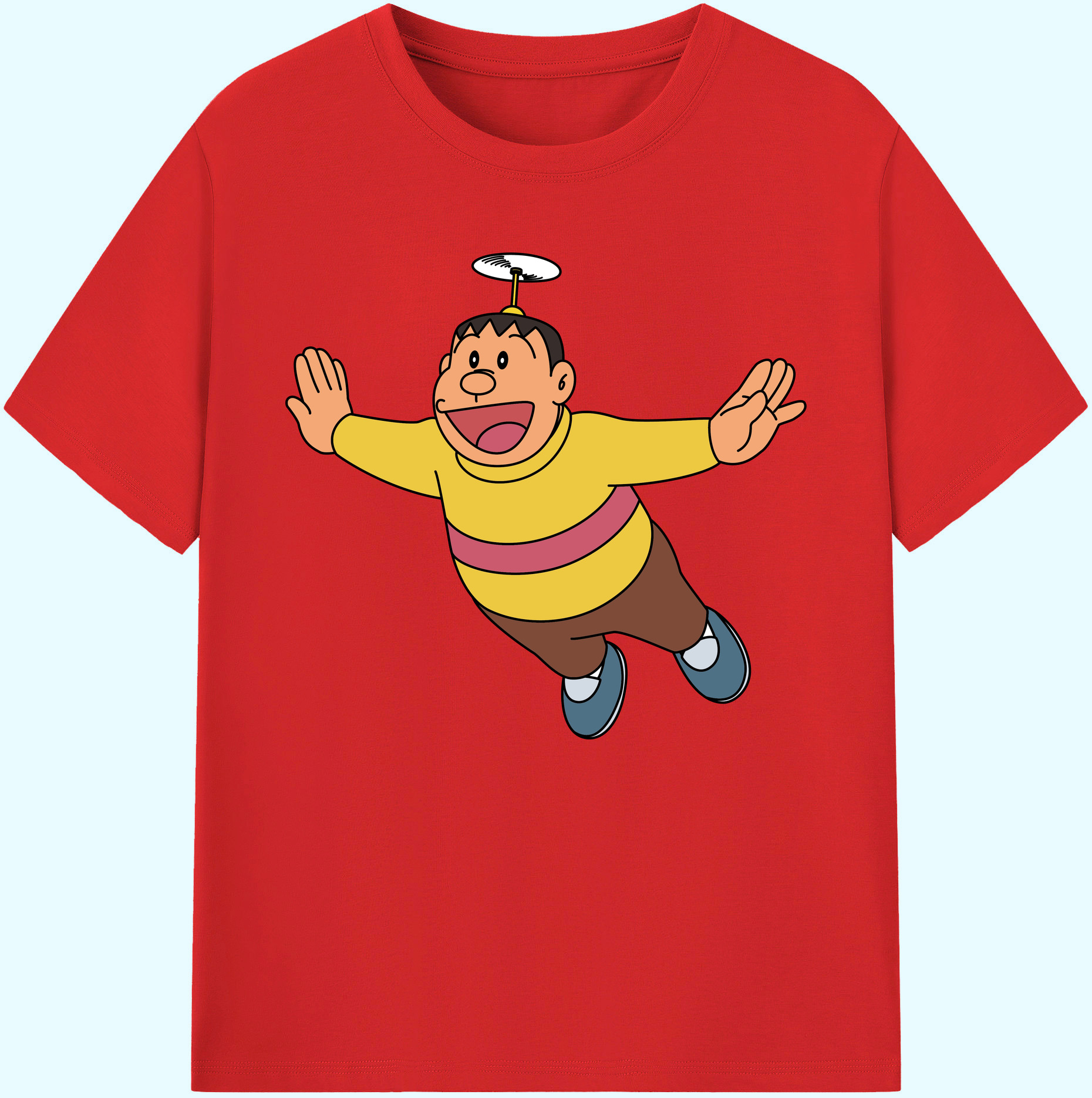 （画像用） ドラえもん 剛田武 Doraemon Gouta Takeshi 綿100％ メンズ半袖Tシャツ｜肌触りやわらか＆通気性