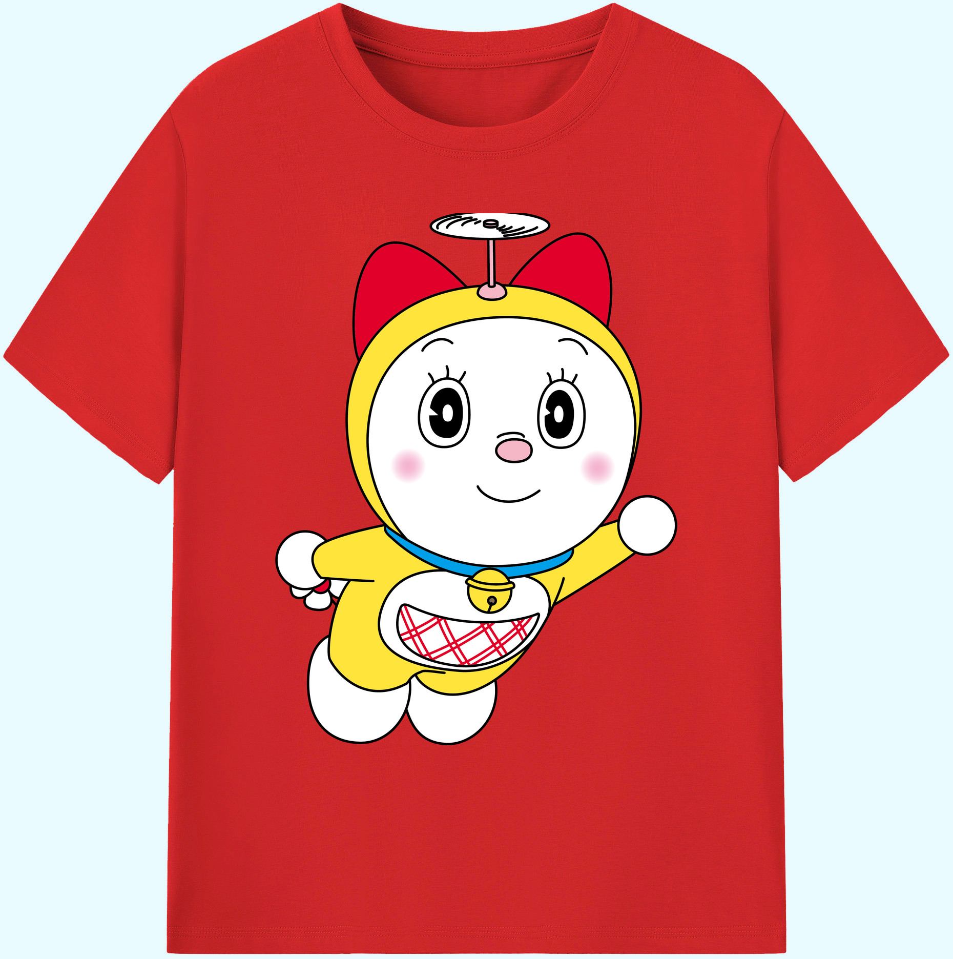 （画像用） ドラえもん ドラミ Doraemon Dorami 綿100％ メンズ半袖Tシャツ｜肌触りやわらか＆通気性