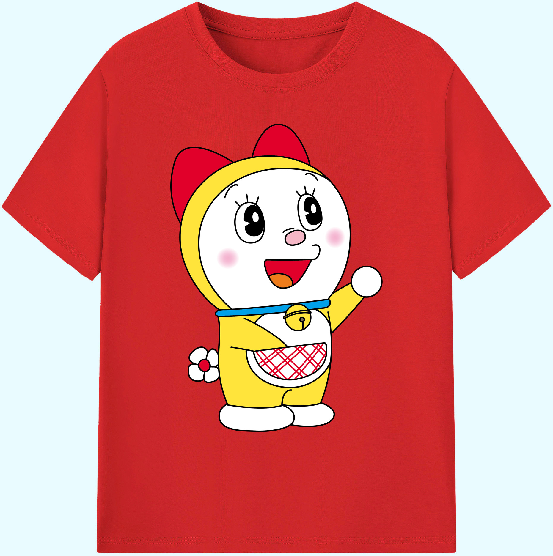 （画像用） ドラえもん ドラミ Doraemon Dorami 綿100％ メンズ半袖Tシャツ｜肌触りやわらか＆通気性