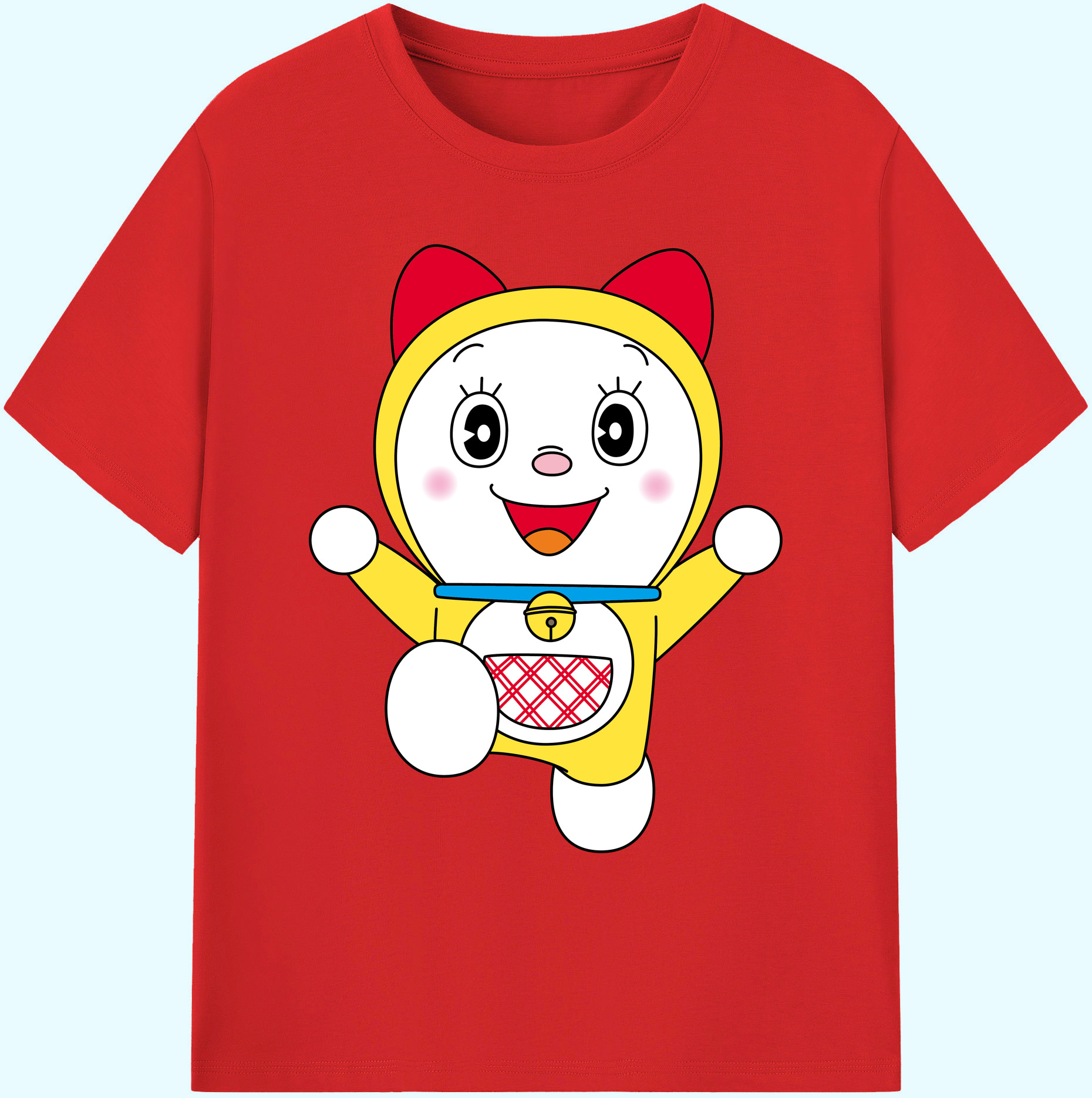 （画像用） ドラえもん ドラミ Doraemon Dorami 綿100％ メンズ半袖Tシャツ｜肌触りやわらか＆通気性