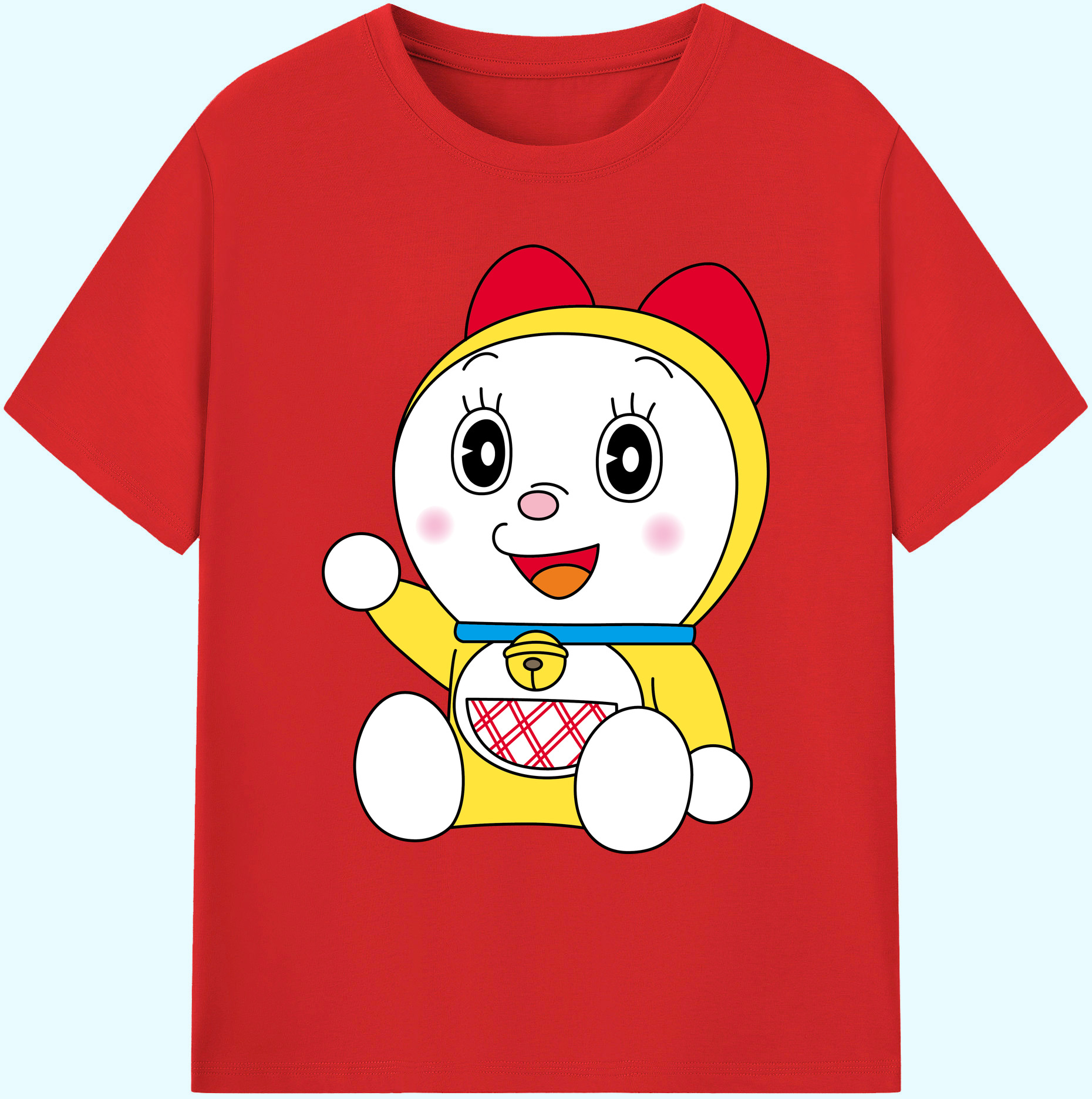 （画像用） ドラえもん ドラミ Doraemon Dorami 綿100％ メンズ半袖Tシャツ｜肌触りやわらか＆通気性