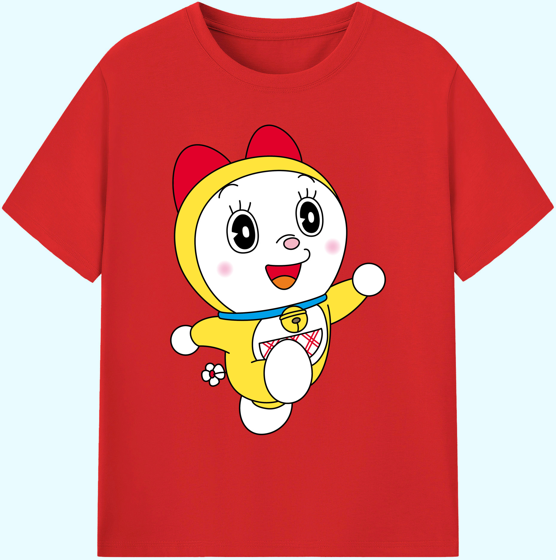 （画像用） ドラえもん ドラミ Doraemon Dorami 綿100％ メンズ半袖Tシャツ｜肌触りやわらか＆通気性