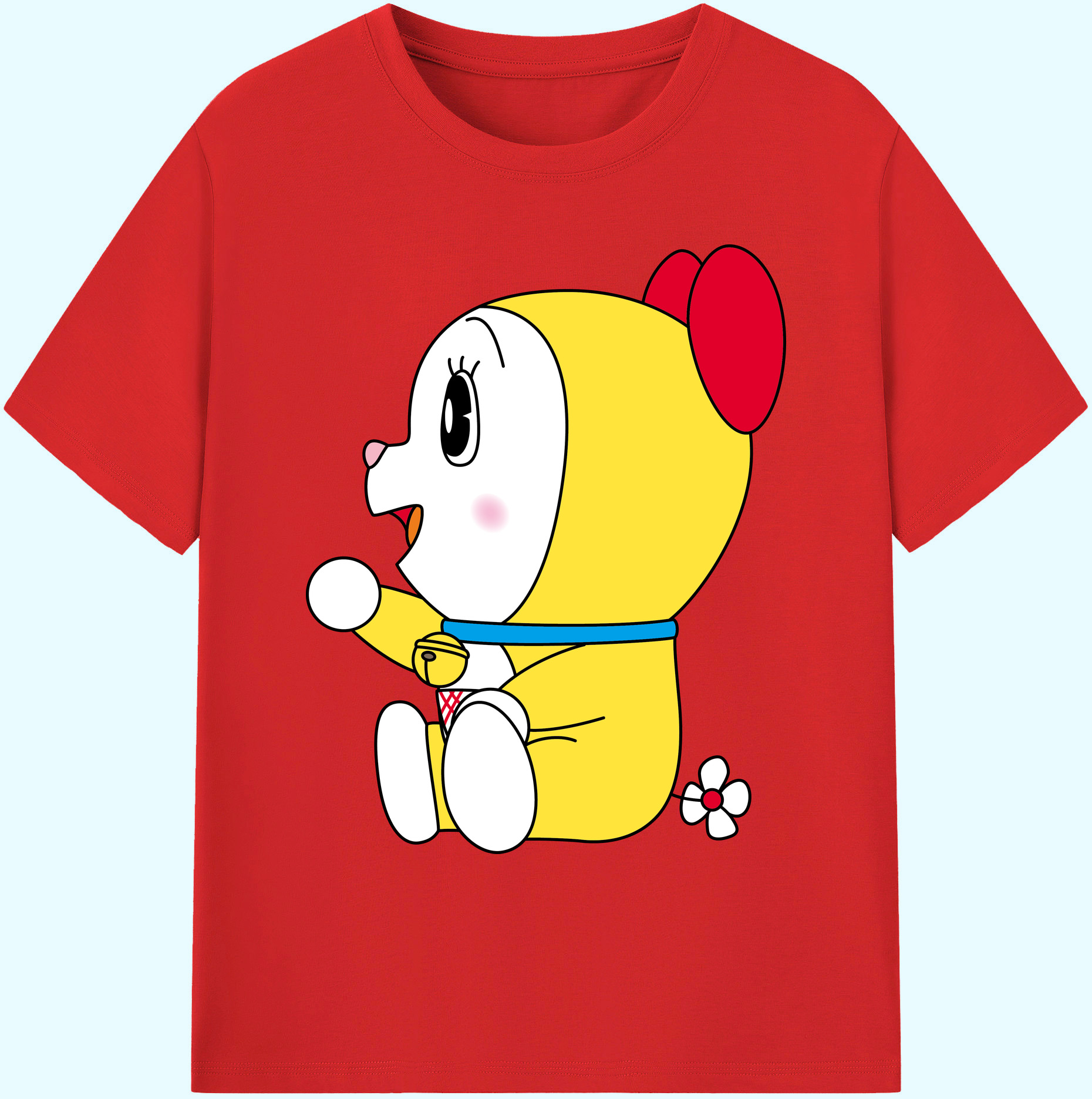 （画像用） ドラえもん ドラミ Doraemon Dorami 綿100％ メンズ半袖Tシャツ｜肌触りやわらか＆通気性