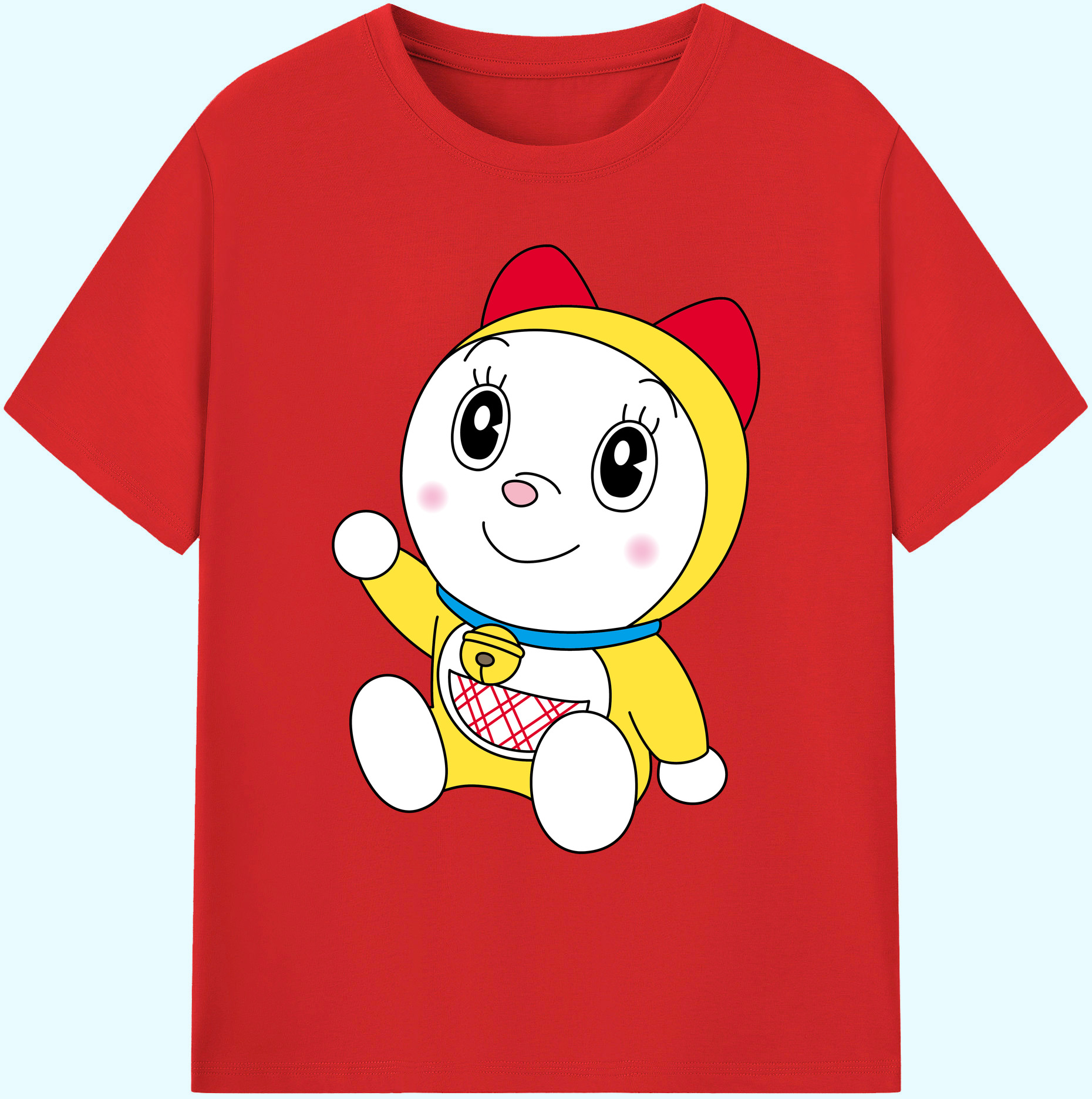 （画像用） ドラえもん ドラミ Doraemon Dorami 綿100％ メンズ半袖Tシャツ｜肌触りやわらか＆通気性