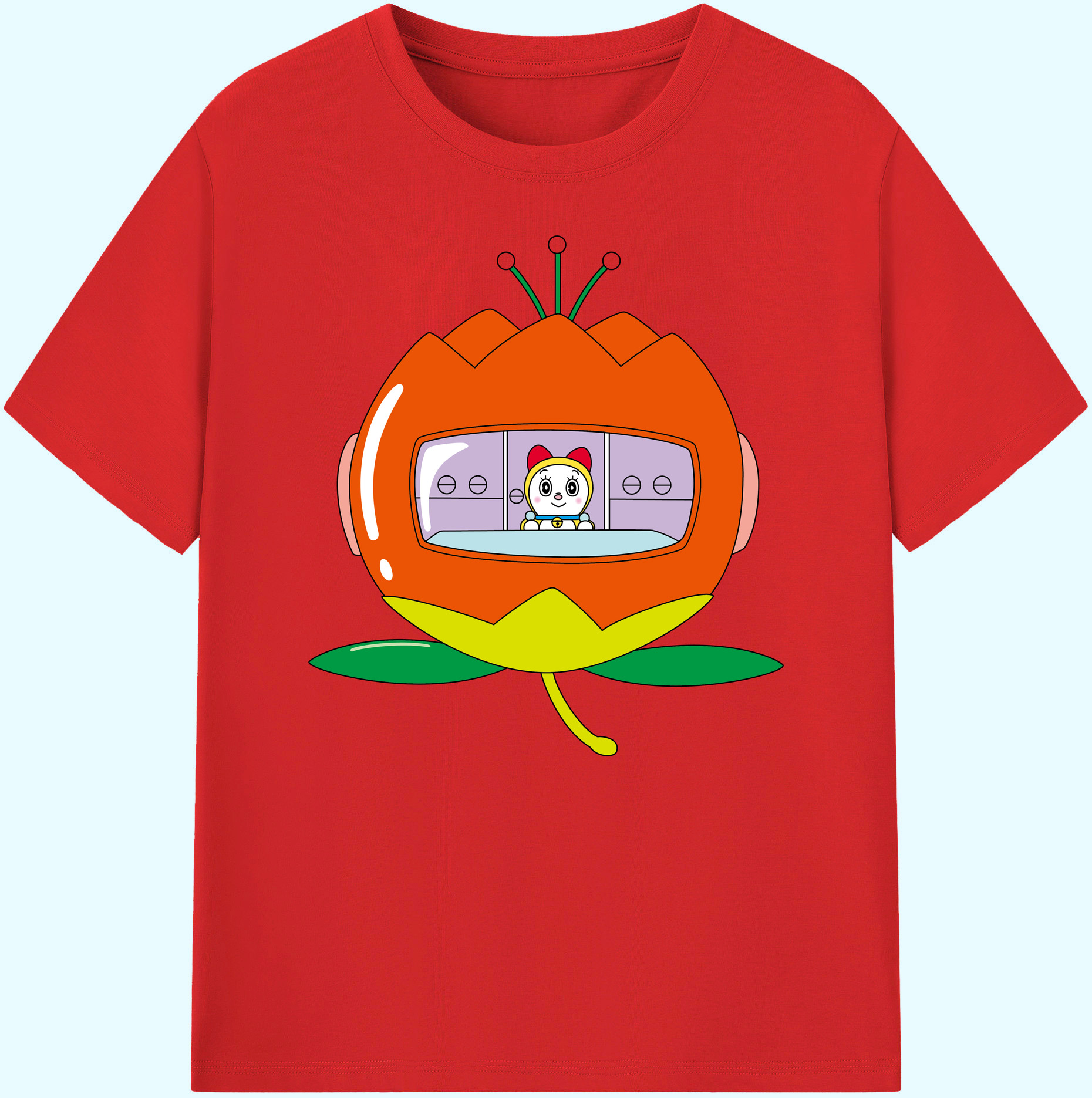 （画像用） ドラえもん ドラミ Doraemon Dorami 綿100％ メンズ半袖Tシャツ｜肌触りやわらか＆通気性