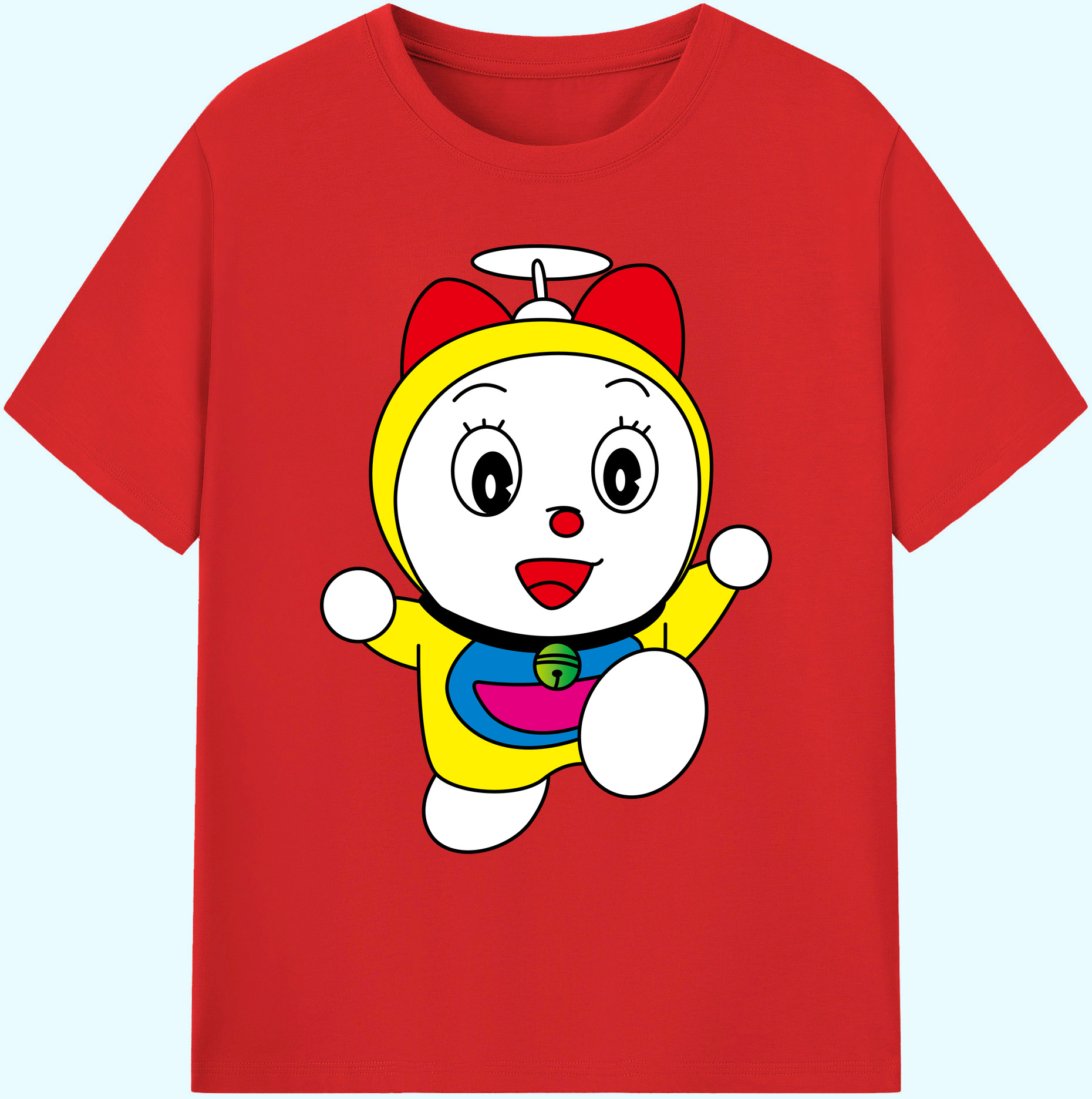（画像用） ドラえもん ドラミ Doraemon Dorami 綿100％ メンズ半袖Tシャツ｜肌触りやわらか＆通気性