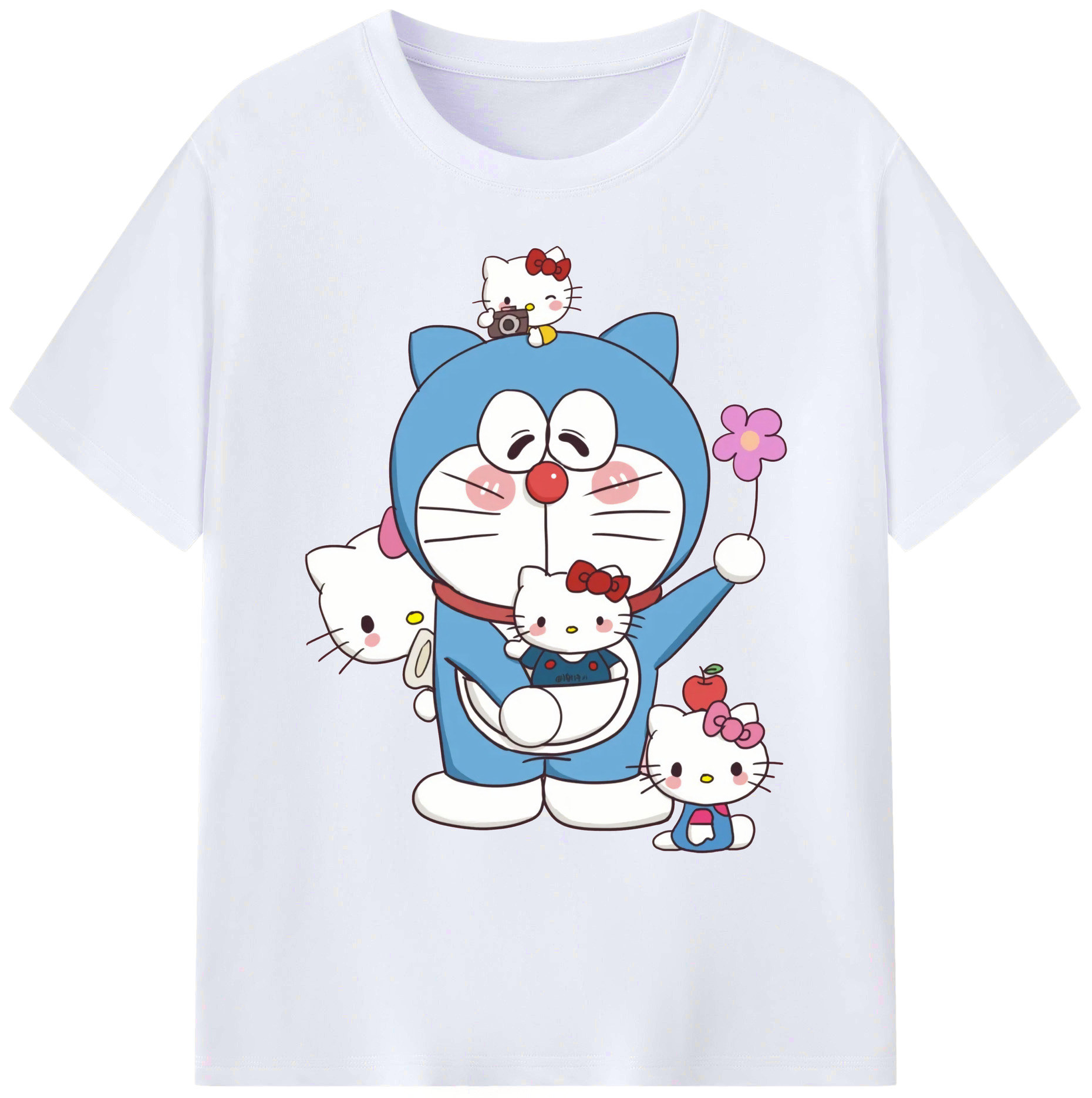（画像用） ドラえもん Doraemon 綿100％ メンズ半袖Tシャツ｜肌触りやわらか＆通気性