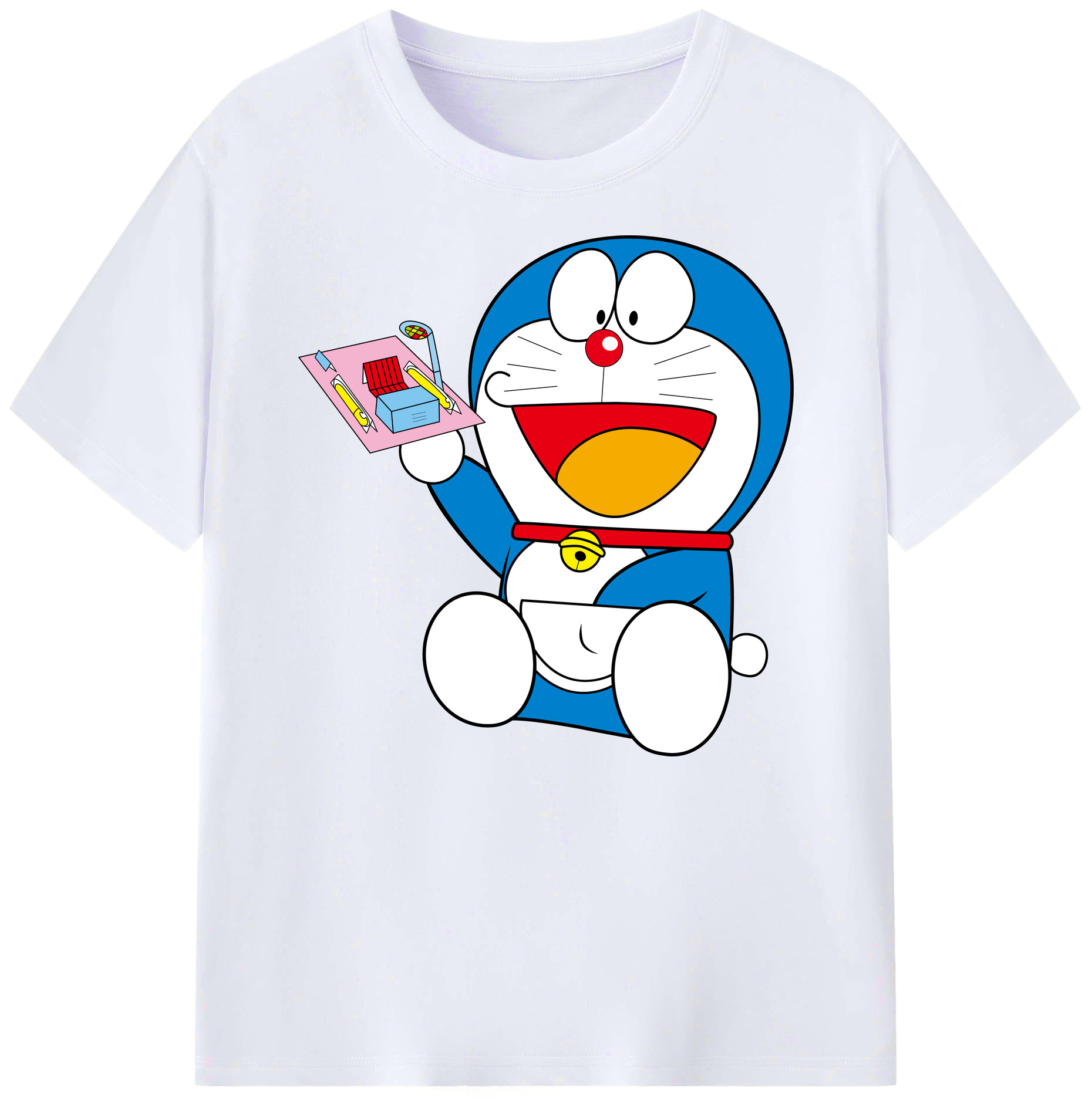 （画像用） ドラえもん Doraemon 綿100％ メンズ半袖Tシャツ｜肌触りやわらか＆通気性