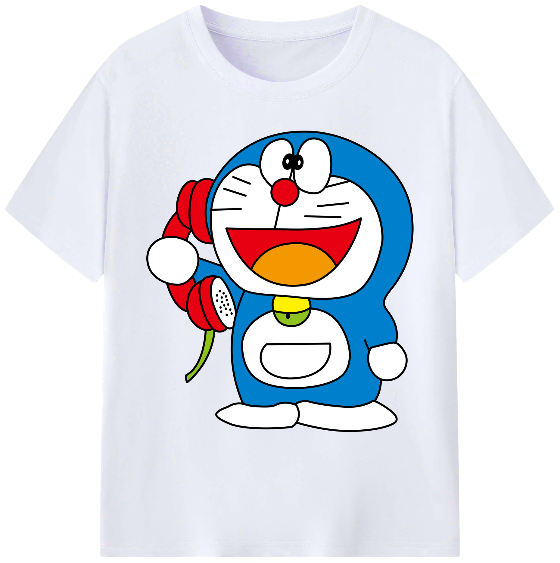 （画像用） ドラえもん Doraemon 綿100％ メンズ半袖Tシャツ｜肌触りやわらか＆通気性