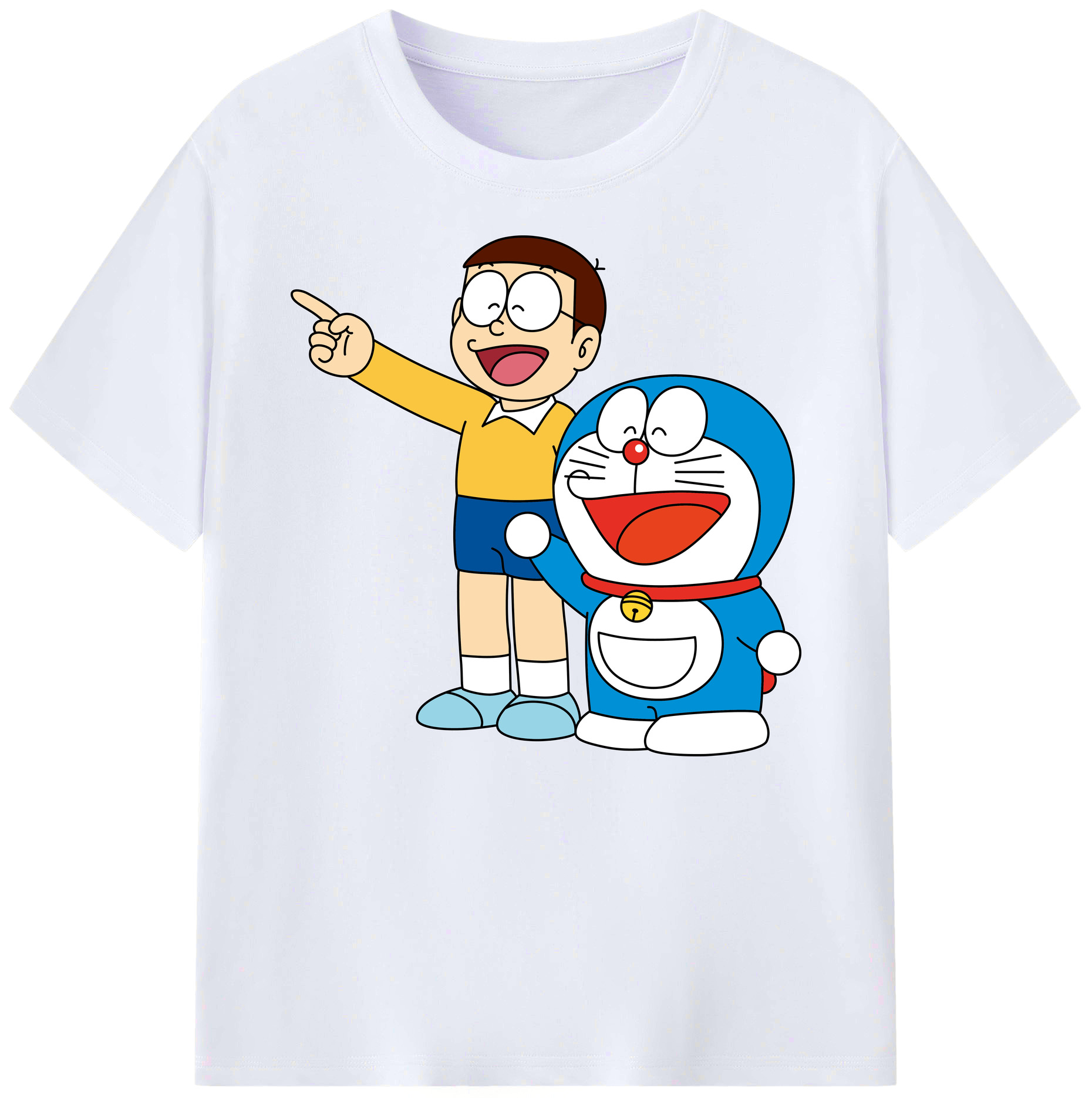（画像用） ドラえもん 野比 のび太 Doraemon Nobita Nobi 綿100％ メンズ半袖Tシャツ｜肌触りやわらか＆通気性