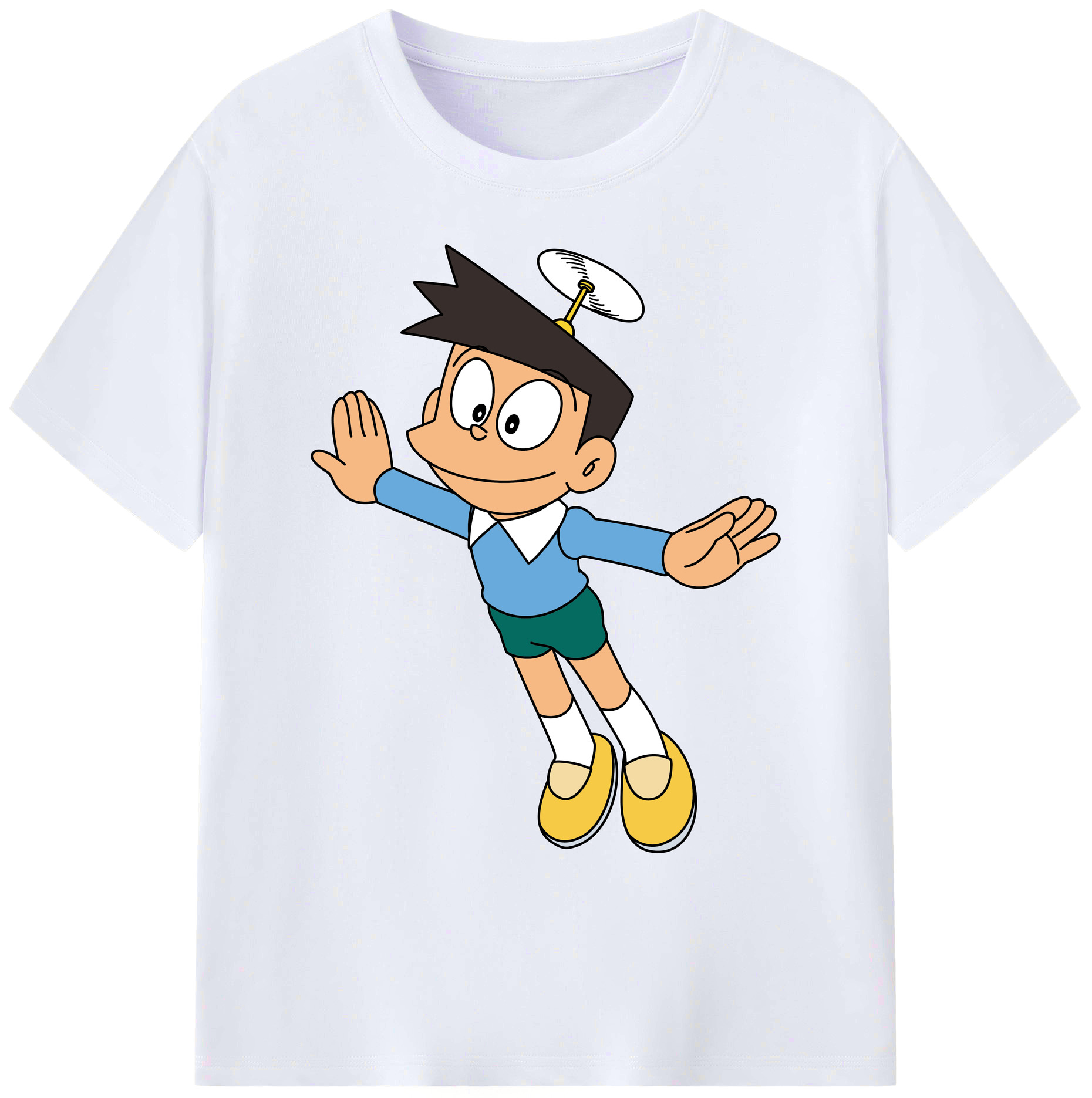 （画像用） ドラえもん 骨川 スネ夫 Doraemon Honekawa Suneo 綿100％ メンズ半袖Tシャツ｜肌触りやわらか＆通気性