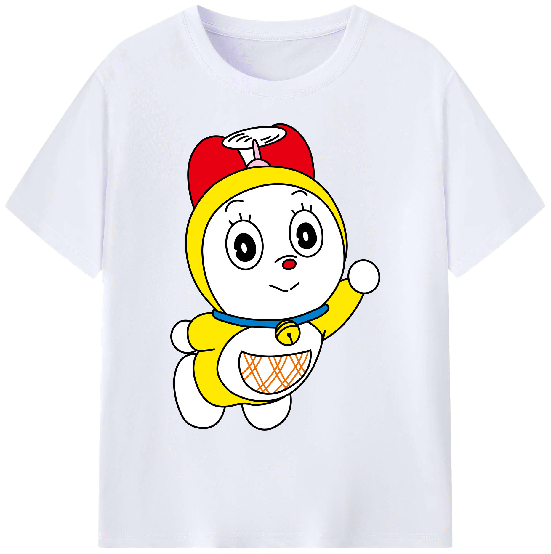 （画像用） ドラえもん ドラミ Doraemon Dorami 綿100％ メンズ半袖Tシャツ｜肌触りやわらか＆通気性