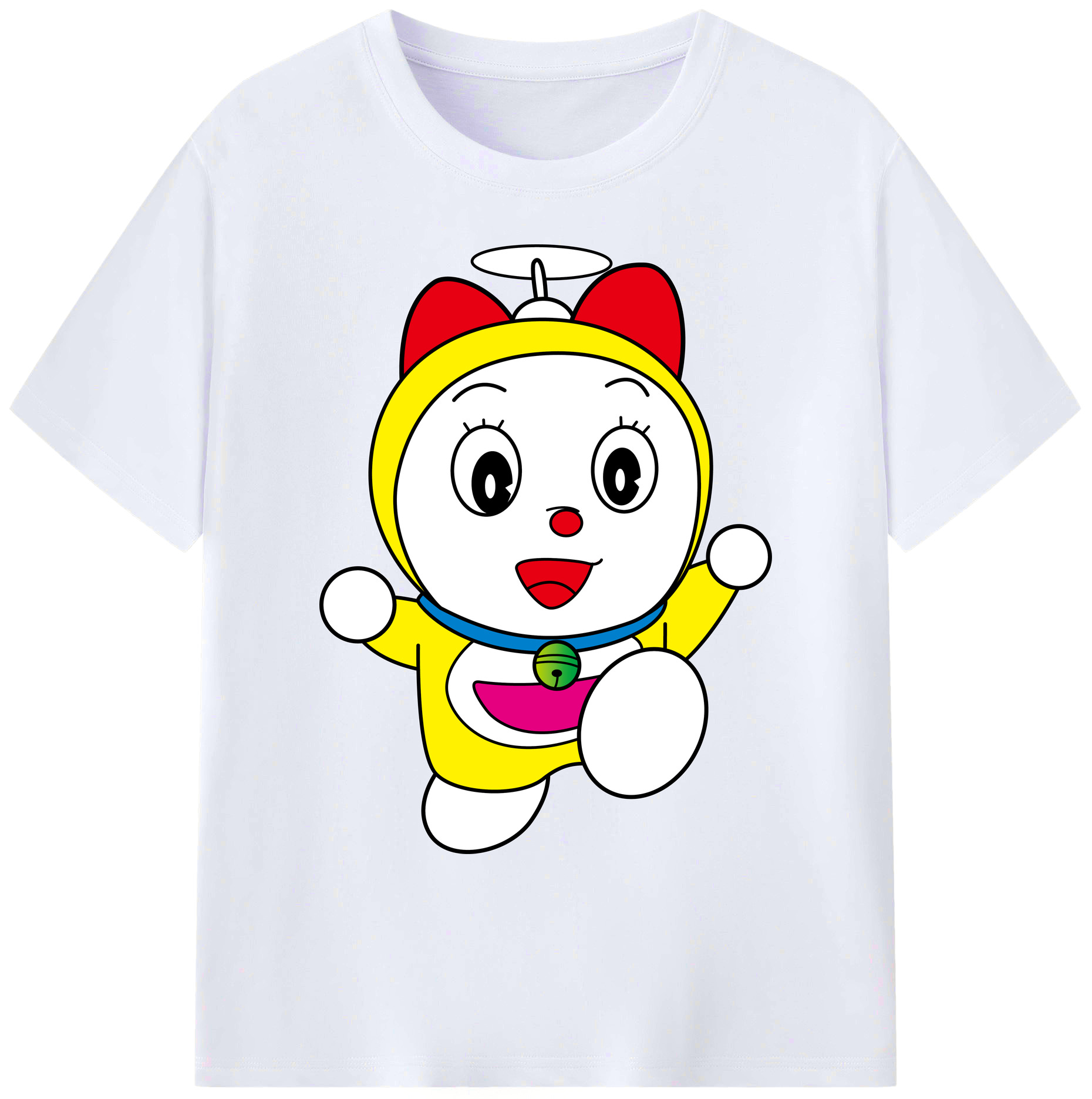 （画像用） ドラえもん ドラミ Doraemon Dorami 綿100％ メンズ半袖Tシャツ｜肌触りやわらか＆通気性