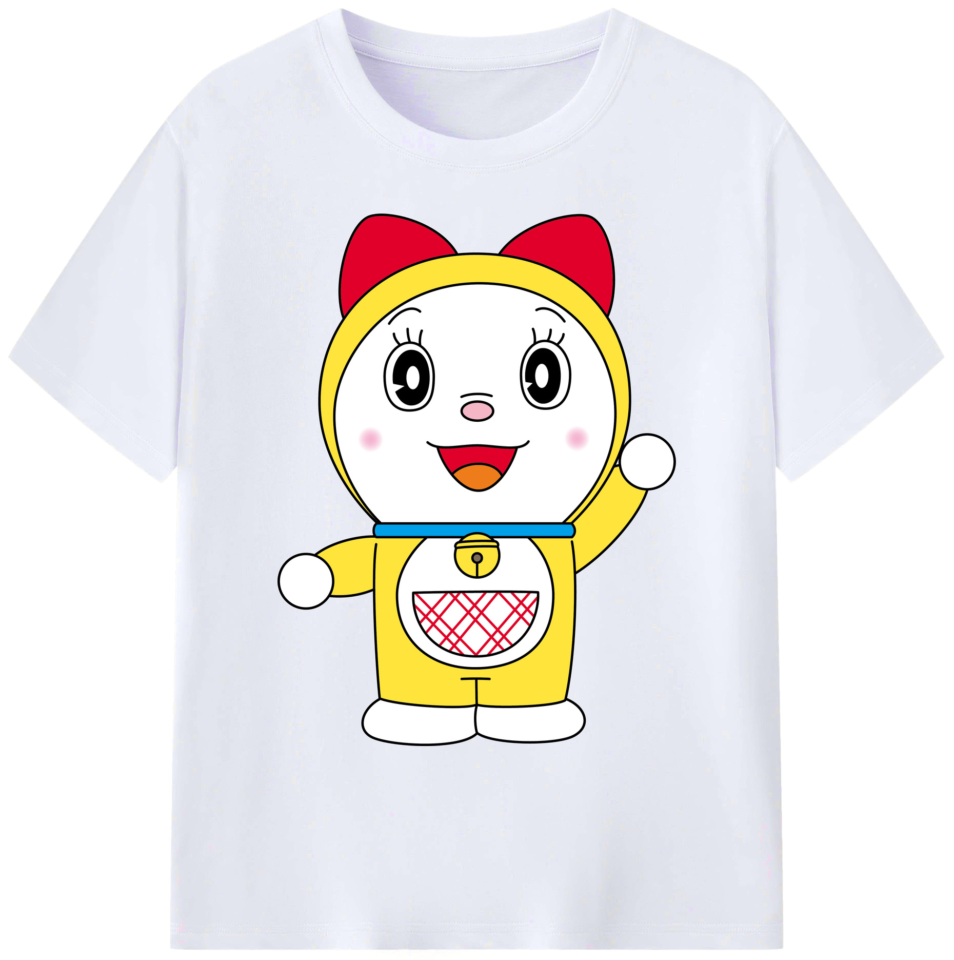 （画像用） ドラえもん ドラミ Doraemon Dorami 綿100％ メンズ半袖Tシャツ｜肌触りやわらか＆通気性
