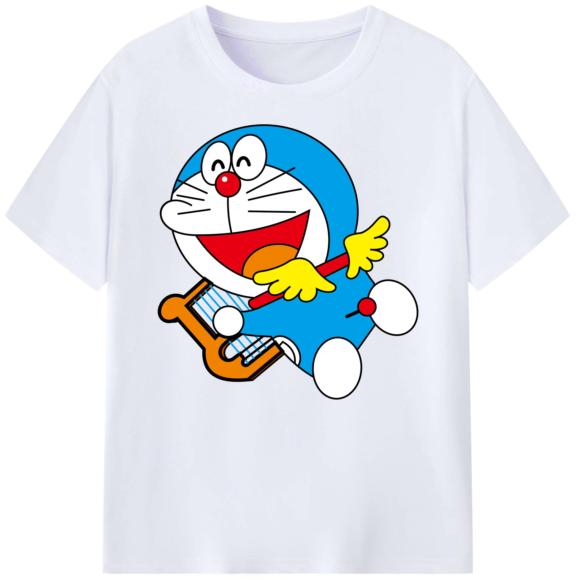 （画像用） ドラえもん Doraemon 綿100％ メンズ半袖Tシャツ｜肌触りやわらか＆通気性