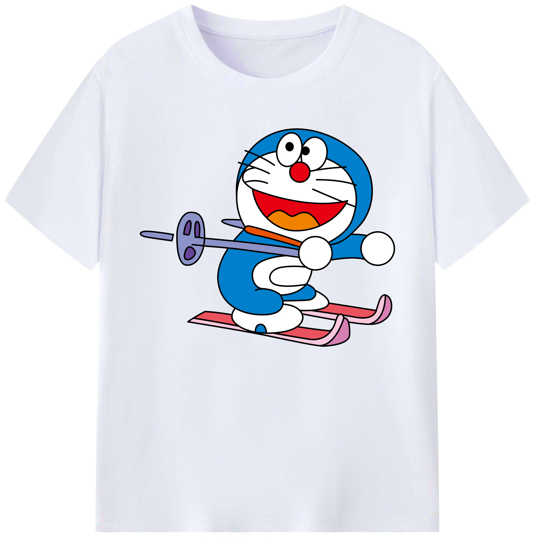 （画像用） ドラえもん Doraemon 綿100％ メンズ半袖Tシャツ｜肌触りやわらか＆通気性