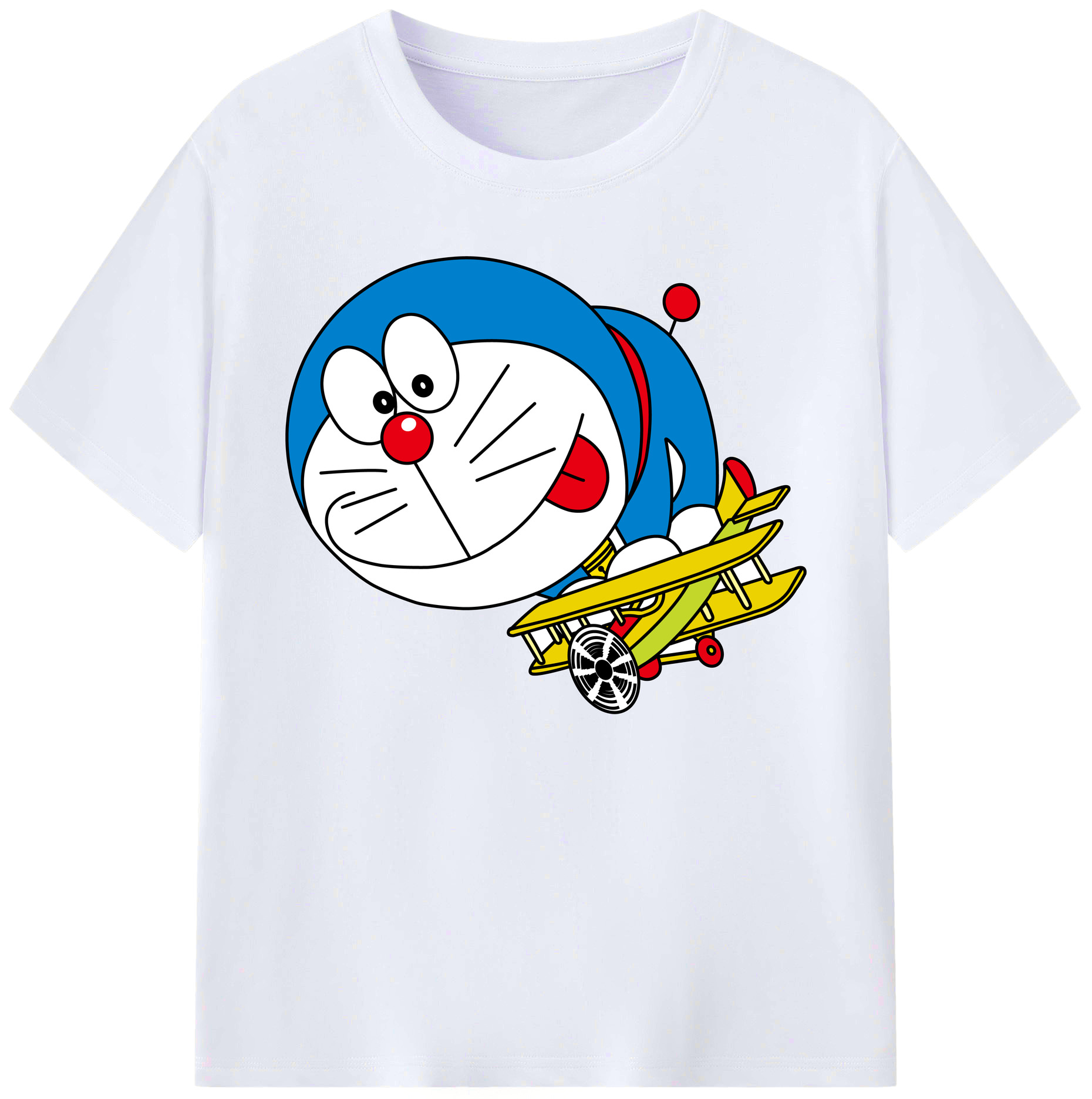 （画像用） ドラえもん Doraemon 綿100％ メンズ半袖Tシャツ｜肌触りやわらか＆通気性