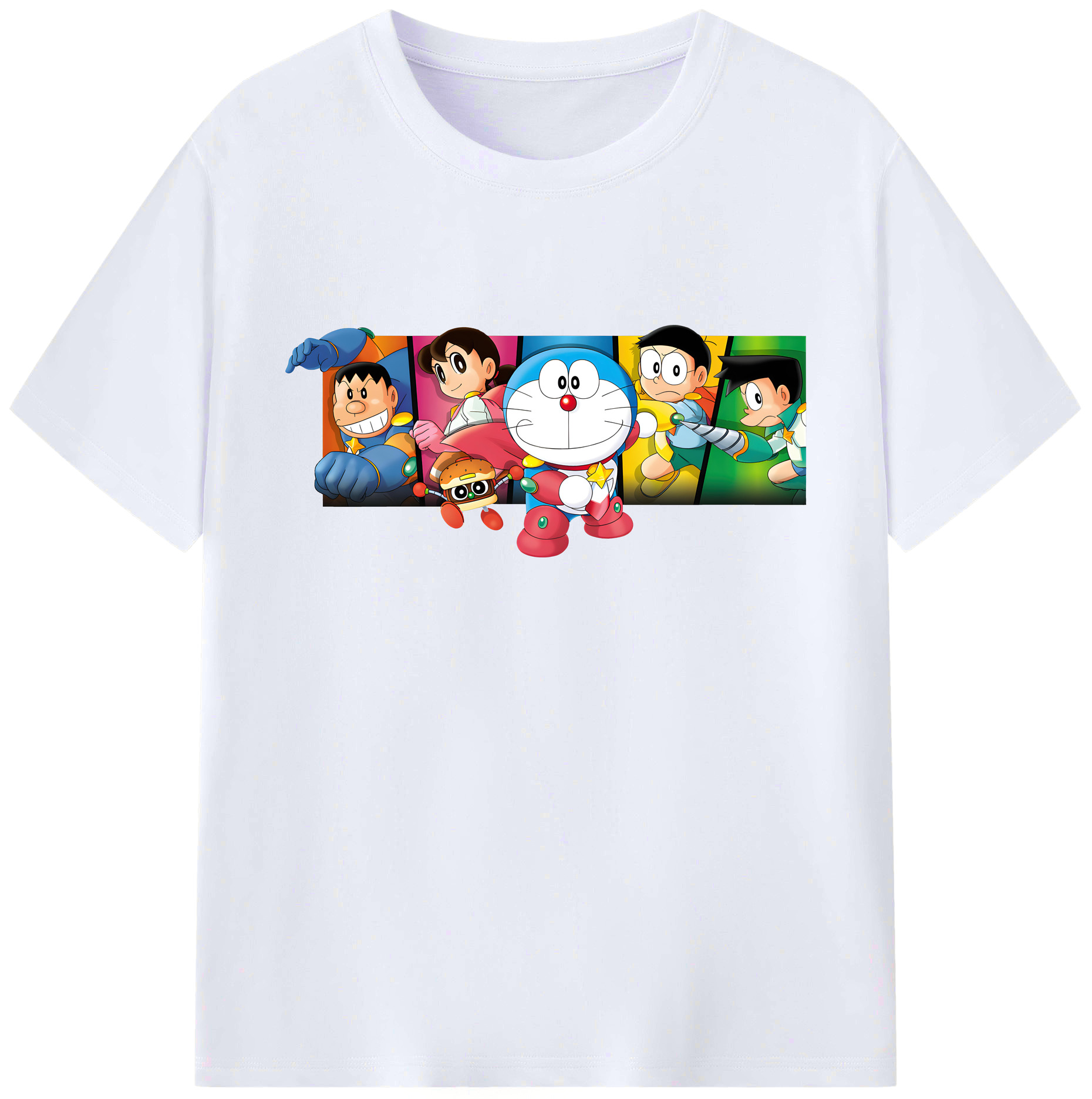 （画像用） ドラえもん Doraemon 綿100％ メンズ半袖Tシャツ｜肌触りやわらか＆通気性